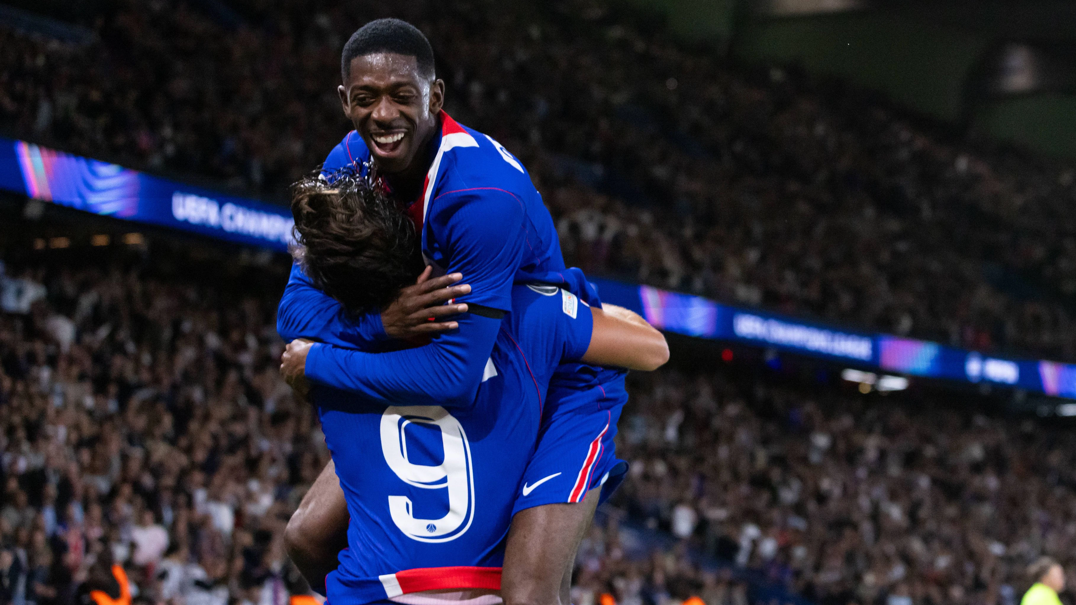 Ganz großer Jubel bei Paris St.-Germain über den Kantersieg gegen Slovan Bratislava. 