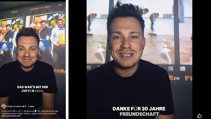 Florian Krumbacher verabschiedet sich auf Facebook von der Jungen Volkspartei.