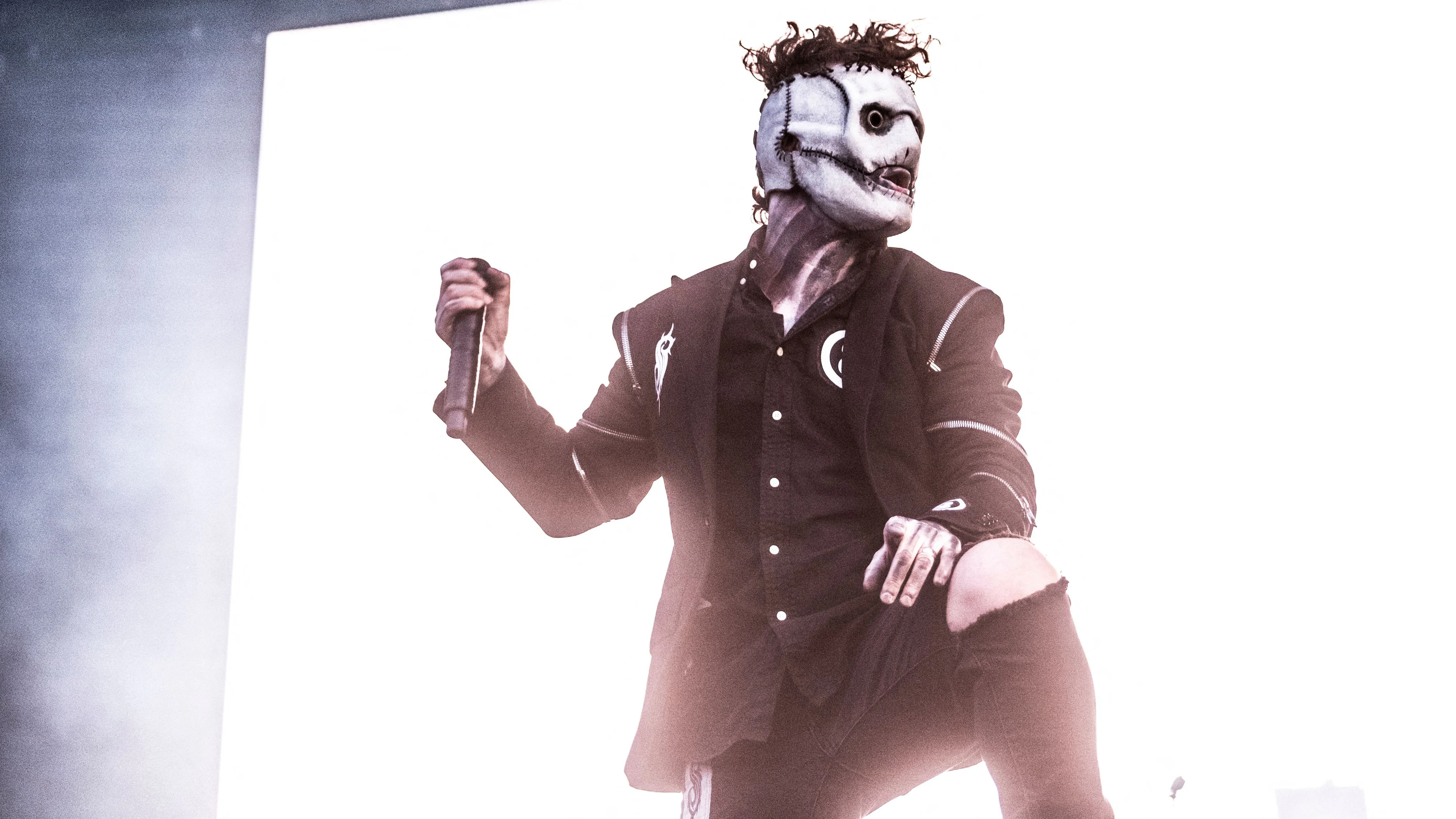 American band Slipknot plays at Helviti stage at Copenhell in Copenhagen, Denmark June 16, 2023. Ritzau Scanpix/Helle Arensbak via REUTERS    ATTENTION EDITORS - THIS IMAGE WAS PROVIDED BY A THIRD PARTY. DENMARK OUT. NO COMMERCIAL OR EDITORIAL SALES IN DENMARK.