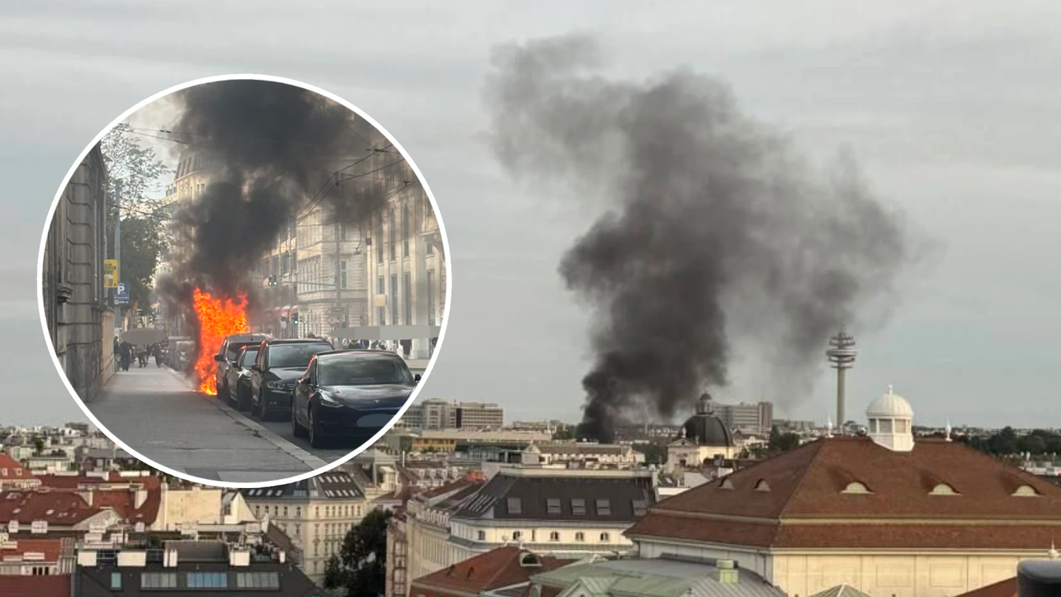 Heute.at - Rauchwolke über Wien! Motorrad geht in Flammen auf
