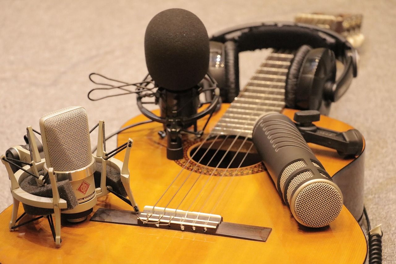 Dubbing-Mikrofon im Studio