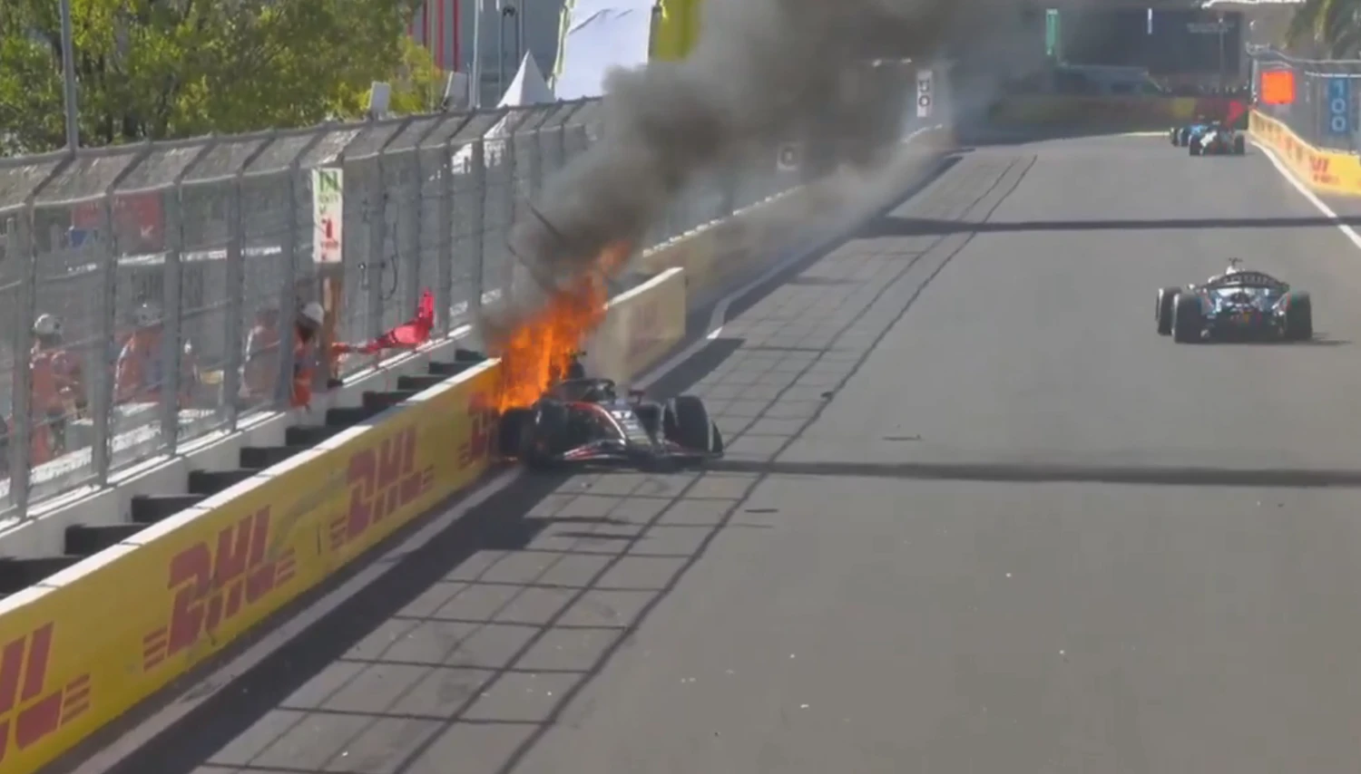 Beim F2-Training kam es zum ersten Unfall in Madrid. 