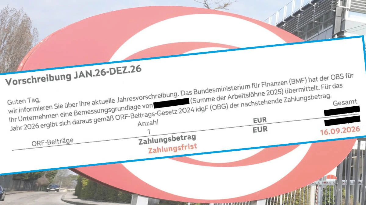 Diese Forderung fand Hofer in seinem Postkasten, obwohl er kein Unternehmen betreibt.