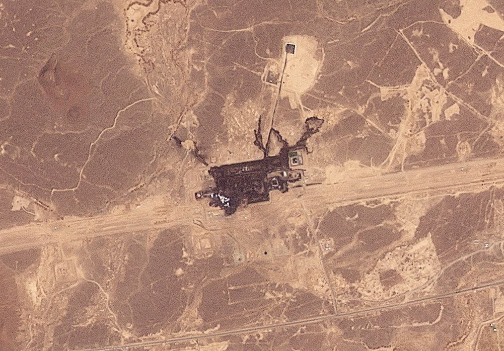 Satellitenaufnahmen von der beschädigten Pipeline. 