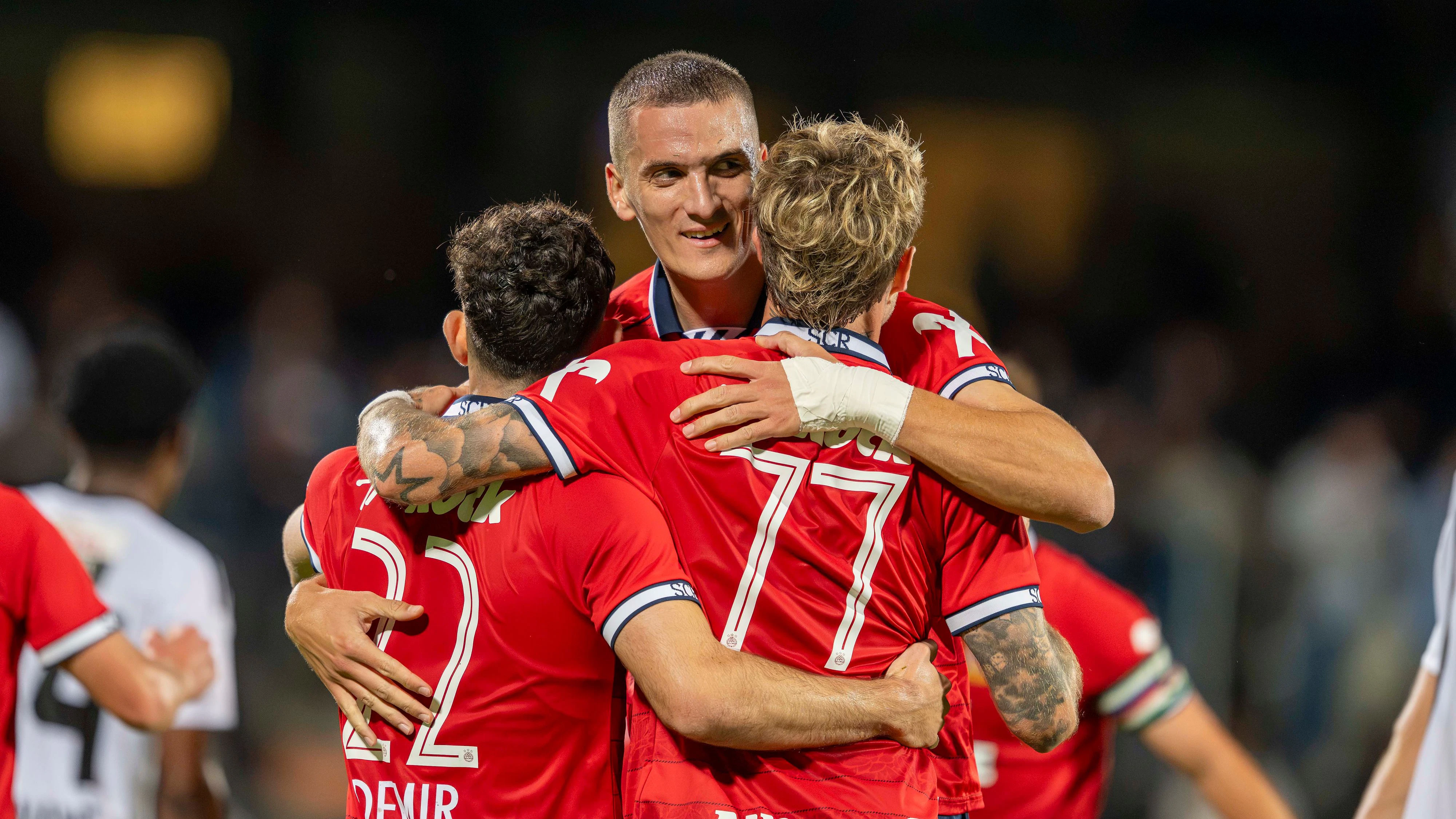 Jubel bei Rapid Wien über den klaren 3:0-Erfolg in Wolfsberg. 