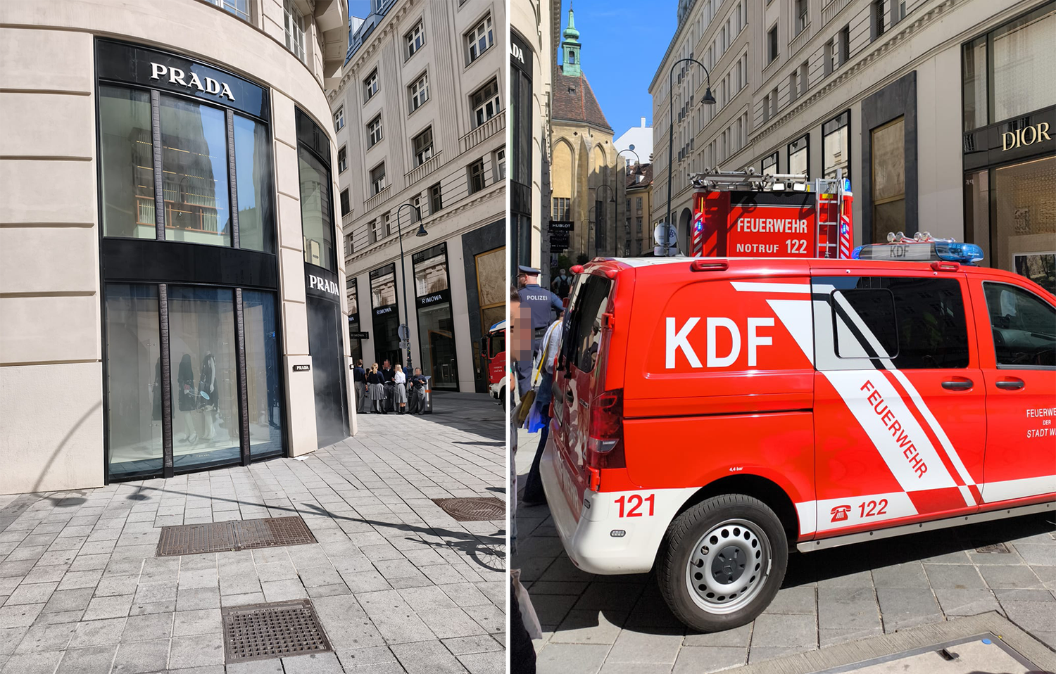 Heute.at - Rauch im Prada-Store – Feuerwehr-Einsatz in Wiener City