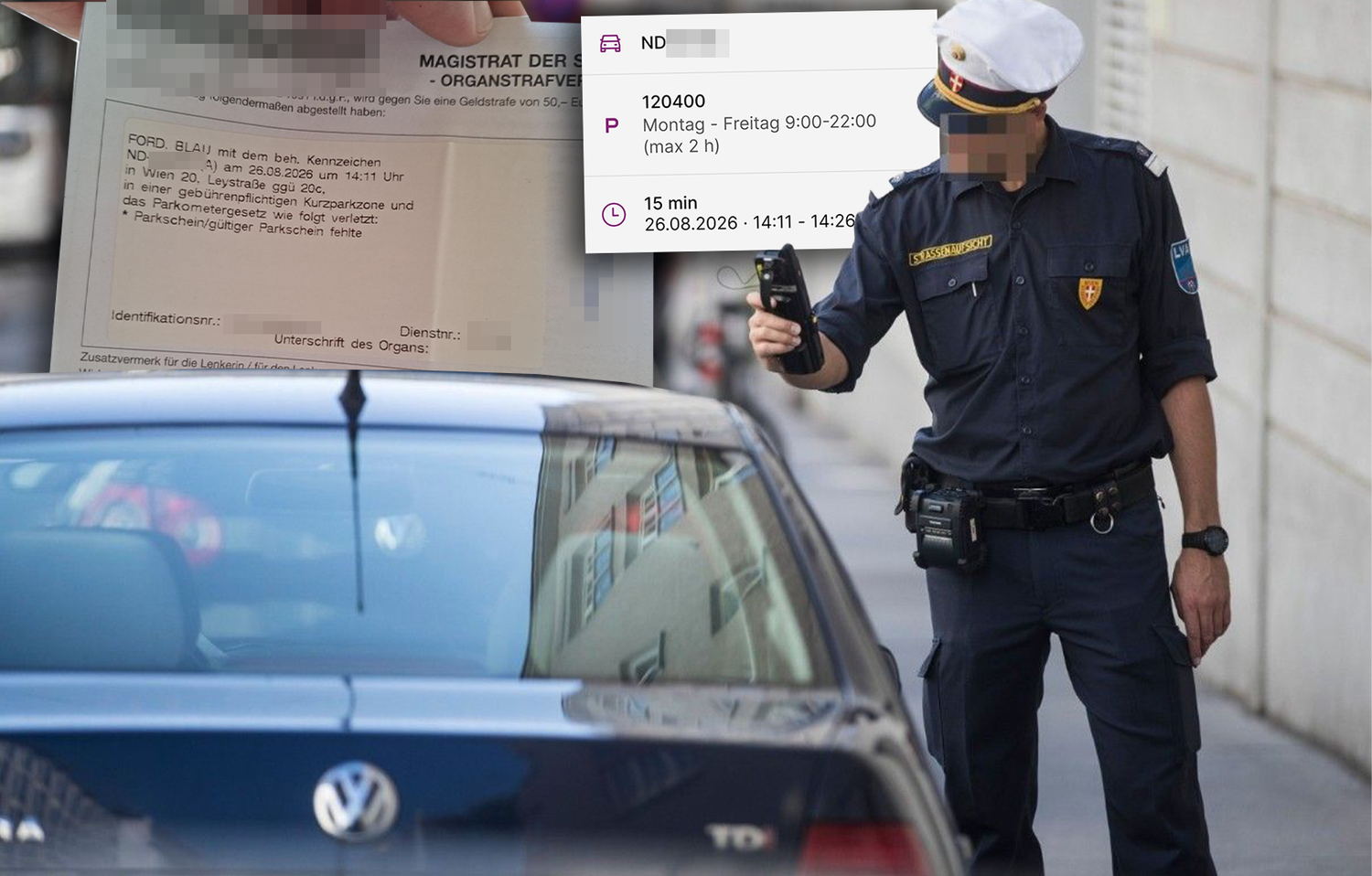 Der Parksheriff strafte den Burgenländer ab, weil dieser keinen gültigen Parkschein hatte. 