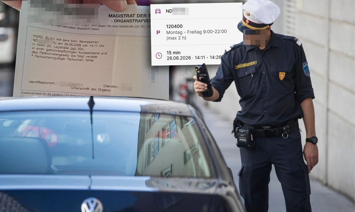 Der Parksheriff strafte den Burgenländer ab, weil dieser keinen gültigen Parkschein hatte. 
