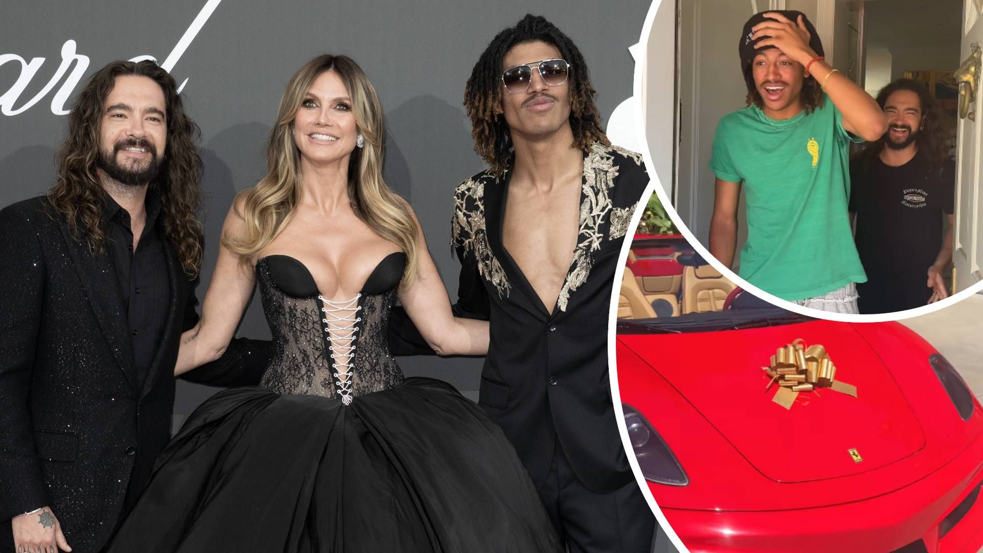 Heidi Klum mit Sohn Henry Samuel und Ehemann Tom Kaulitz bei der amfAR-Gala in Cannes im Mai.