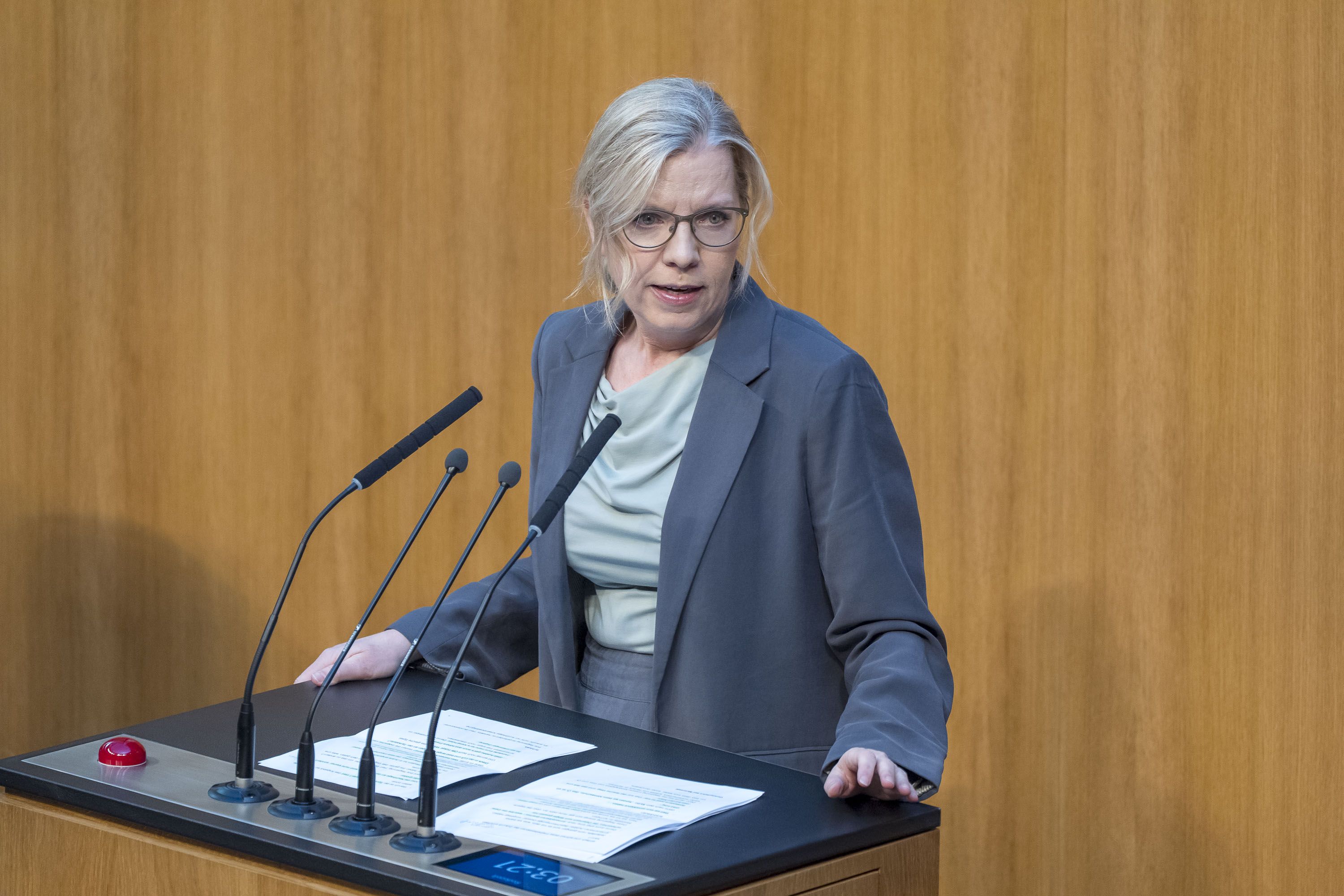 Grünen-Chefin Leonore Gewessler im Nationalrat.