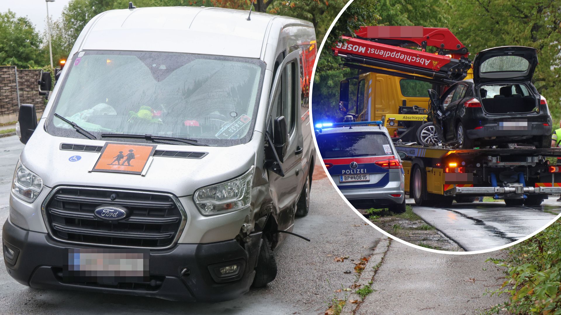 Heute.at - Am ersten Schultag! Drei Verletzte nach Crash mit Bus
