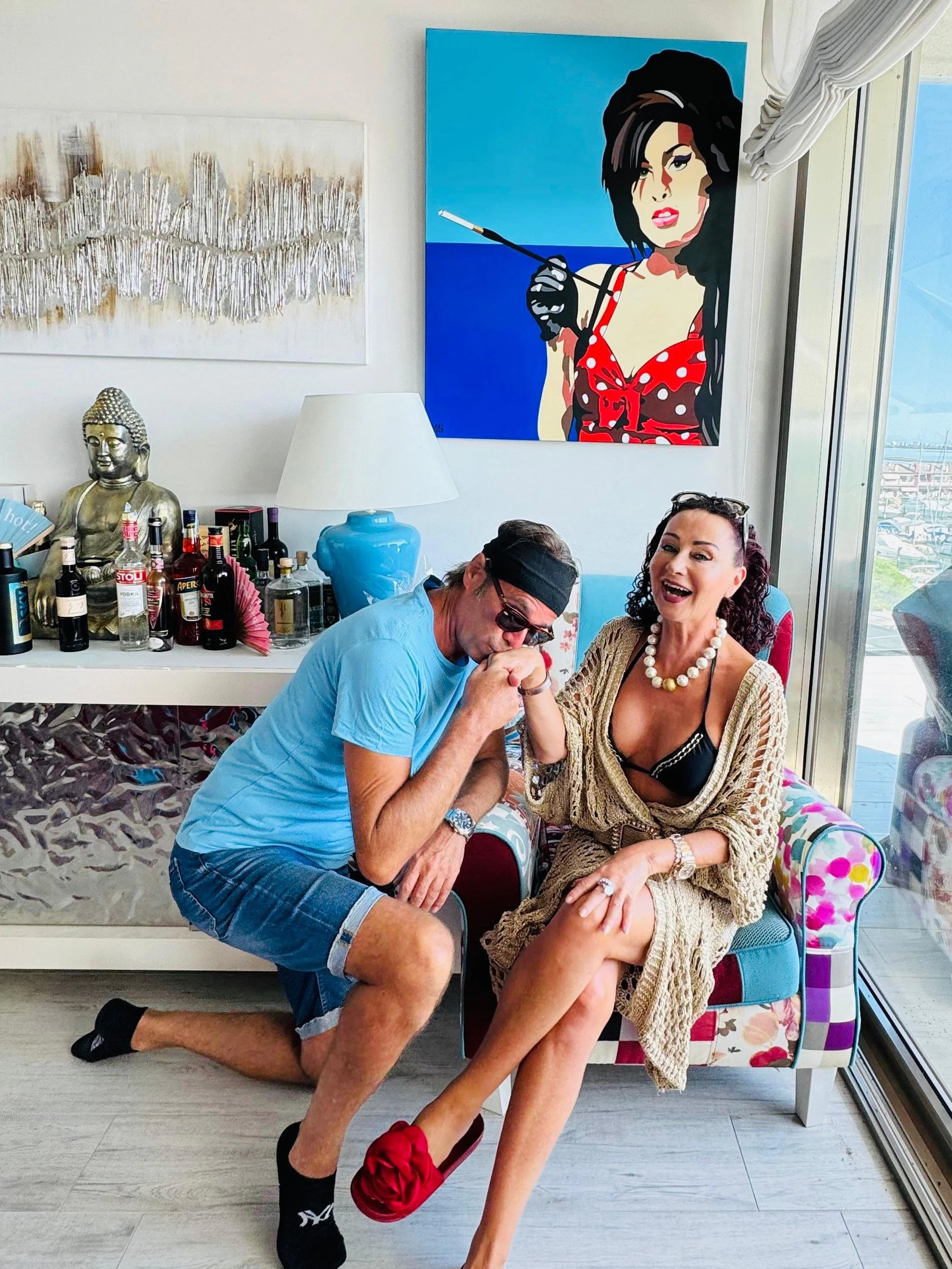Martin Sonnleitner und "Mausi" Lugner mit "Amy Winehouse"