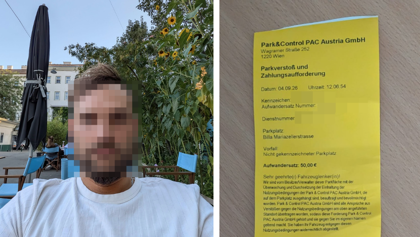 Christian S. ärgert sich über die Parkstrafe.