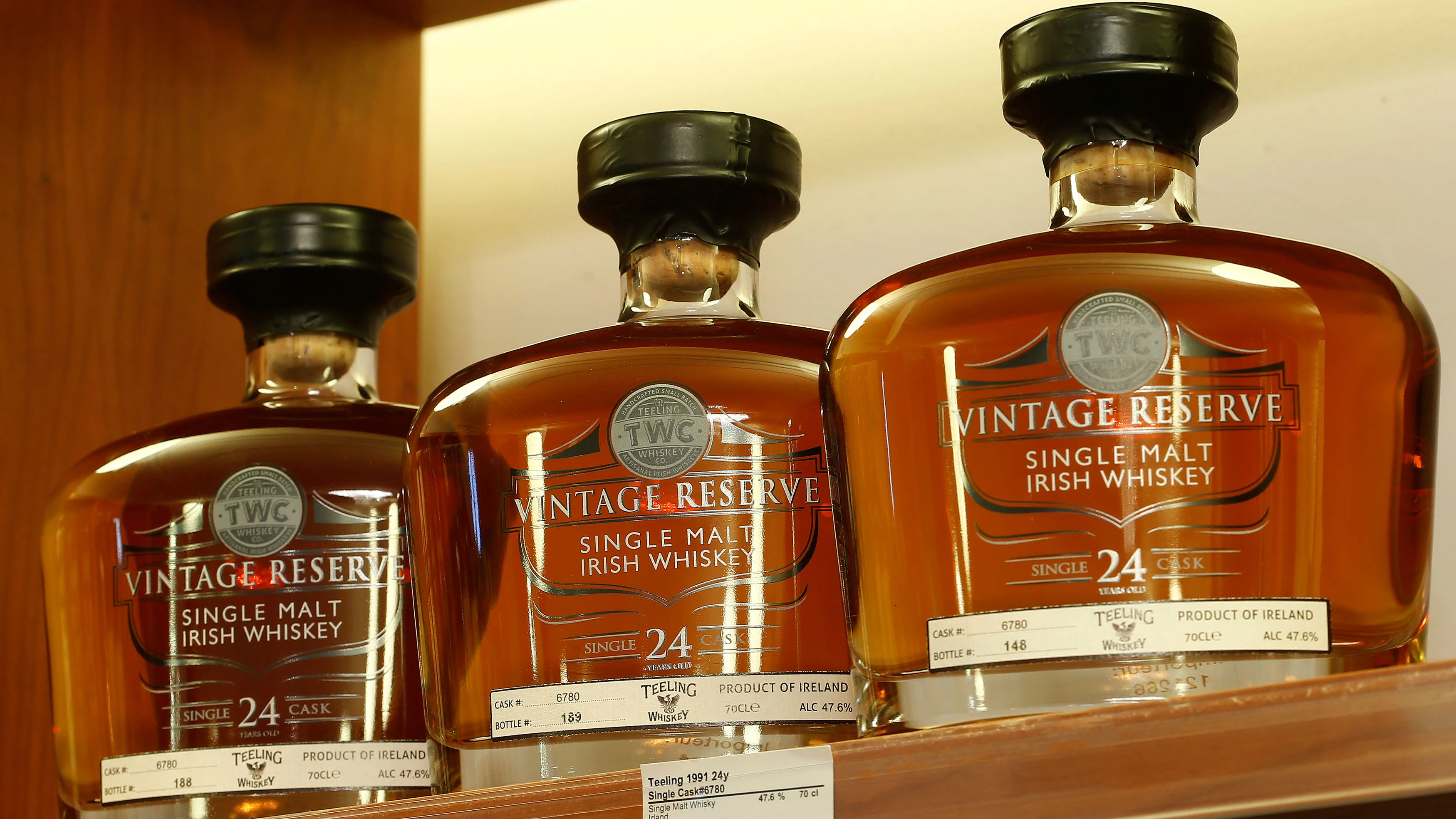 Bottles of single malt whiskey of Irish distillery Teeling are offered at Glen Fahrn liquor store in Zurich, Switzerland June 7, 2016.    REUTERS/Arnd Wiegmann