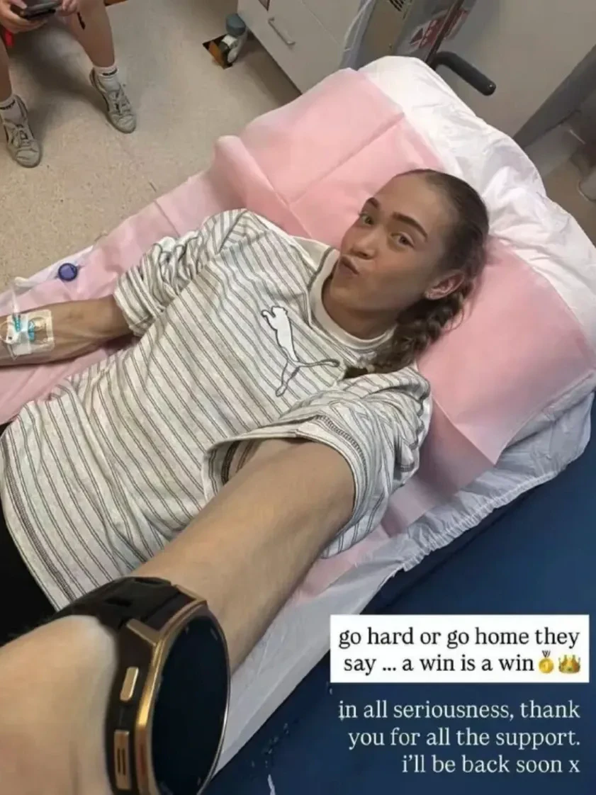Wietrzyk nach ihrem Erfolg im Krankenhaus.
