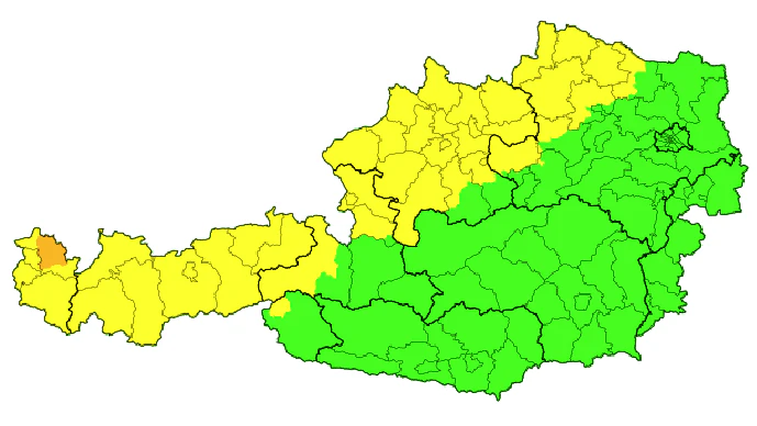 Gewitter und Hagel: Für den Mittwoch sind von Vorarlberg bis ins Waldviertel Unwetter-Vorwarnungen aktiv.