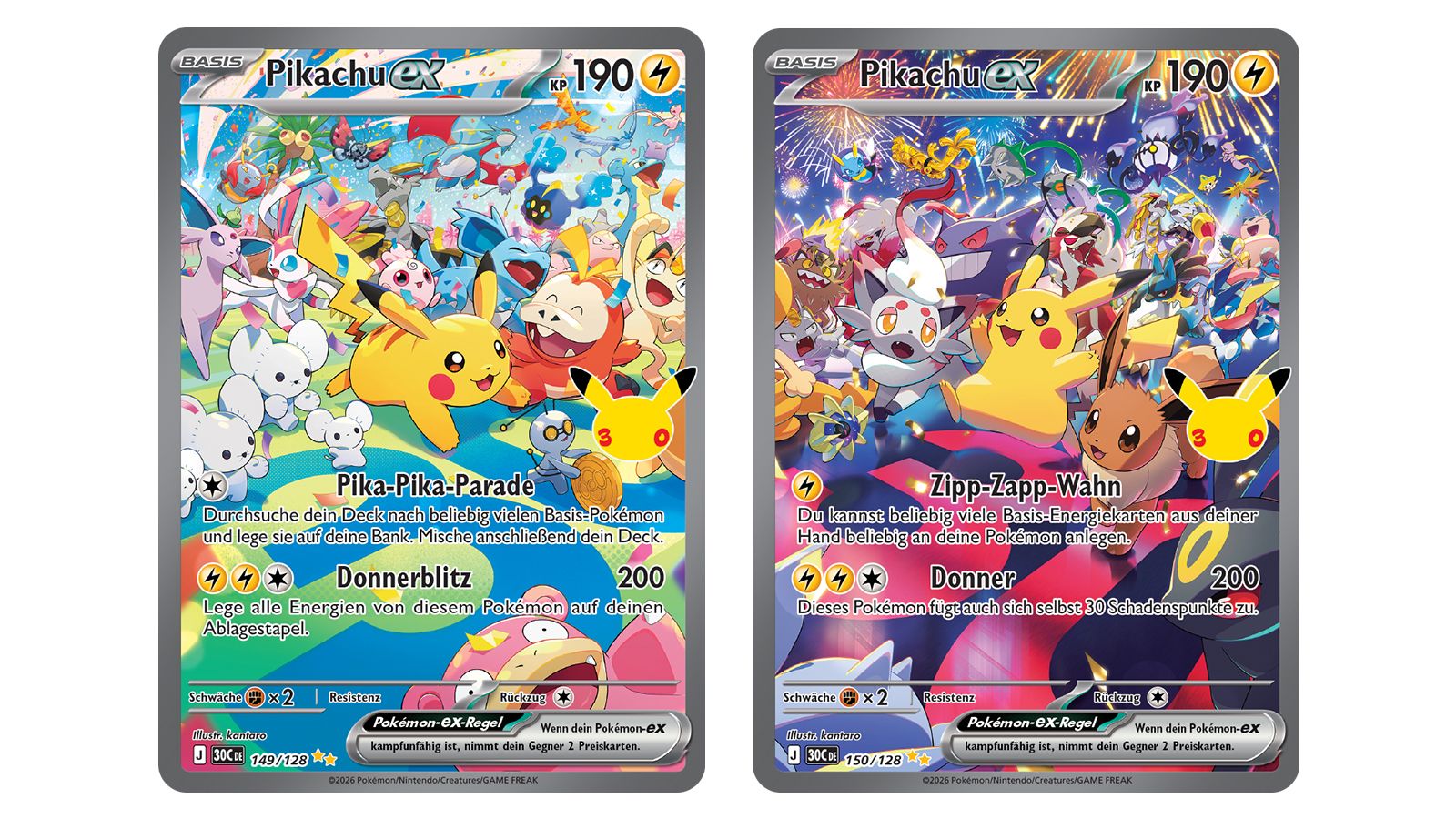 Zum 30. Geburtstag von Pokémon erscheint eine besondere Erweiterung des Sammelkartenspiels mit vielen Pikachu-Karten.