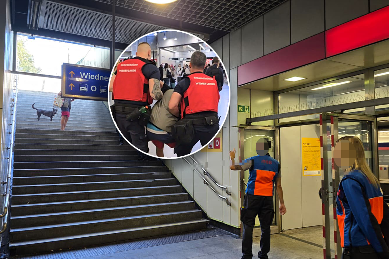 Die Situation am Wiener Hauptbahnhof eskalierte am Dienstag komplett, als ein 44-Jähriger einen Sicherheitsmitarbeiter attackierte.