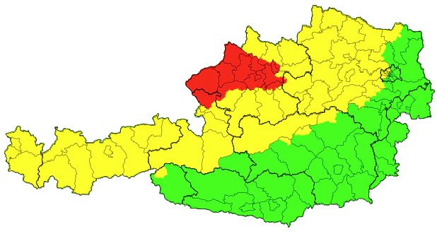 Die Unwetterwarnungen um 16 Uhr.