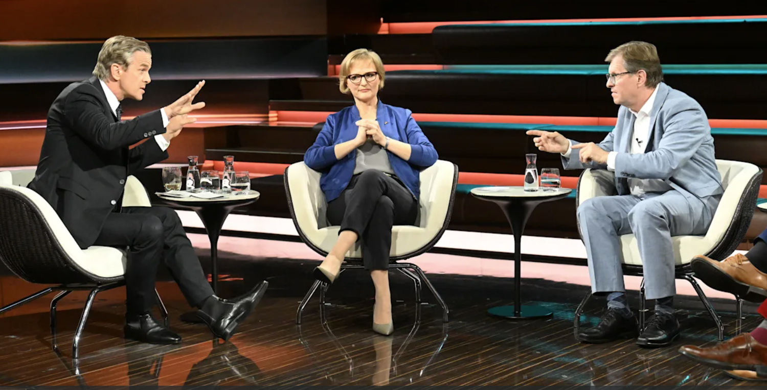 Markus Lanz im Gespräch mit Ralf Stegner (SPD) und Grünen-Co-Chefin Franziska Brantner.