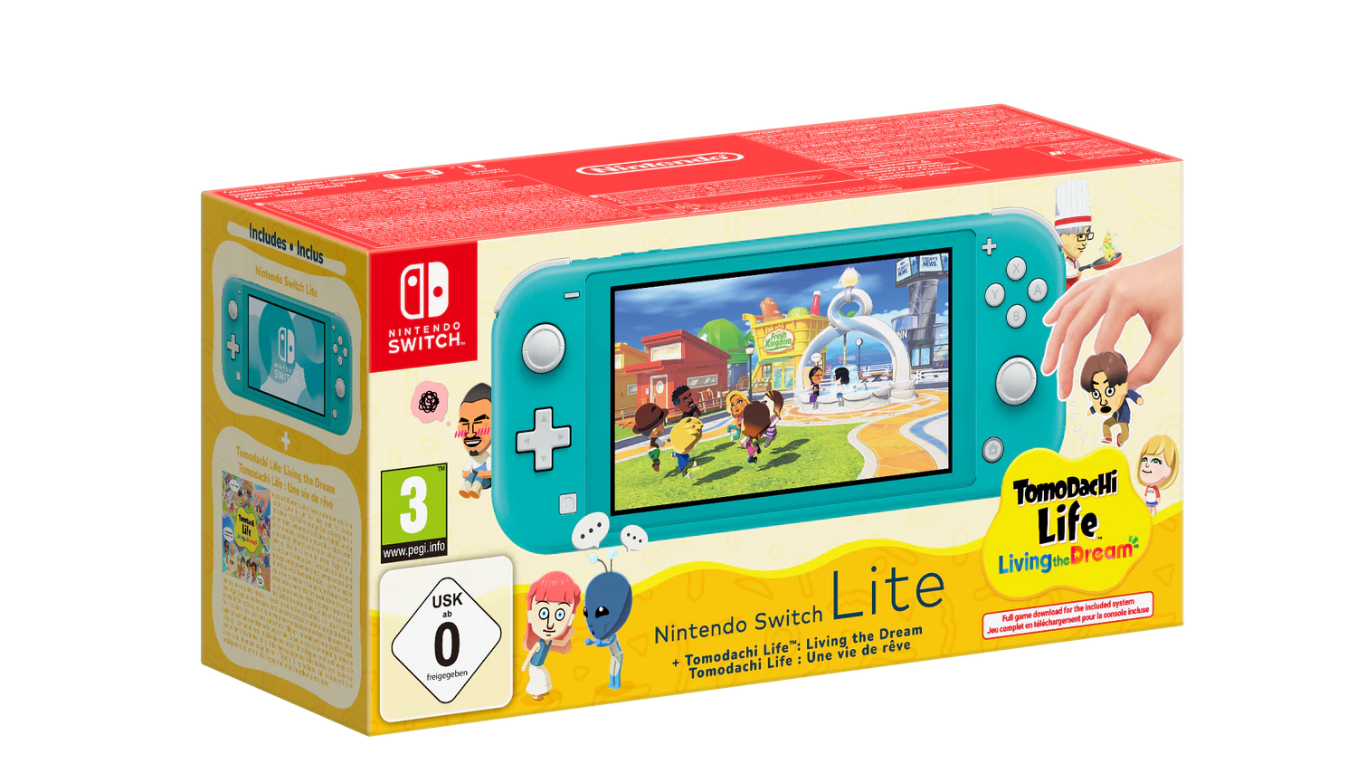 Eine andere Zielgruppe spricht das Nintendo Switch Lite + Tomodachi Life: Wo Träume wahr werden-Set an.