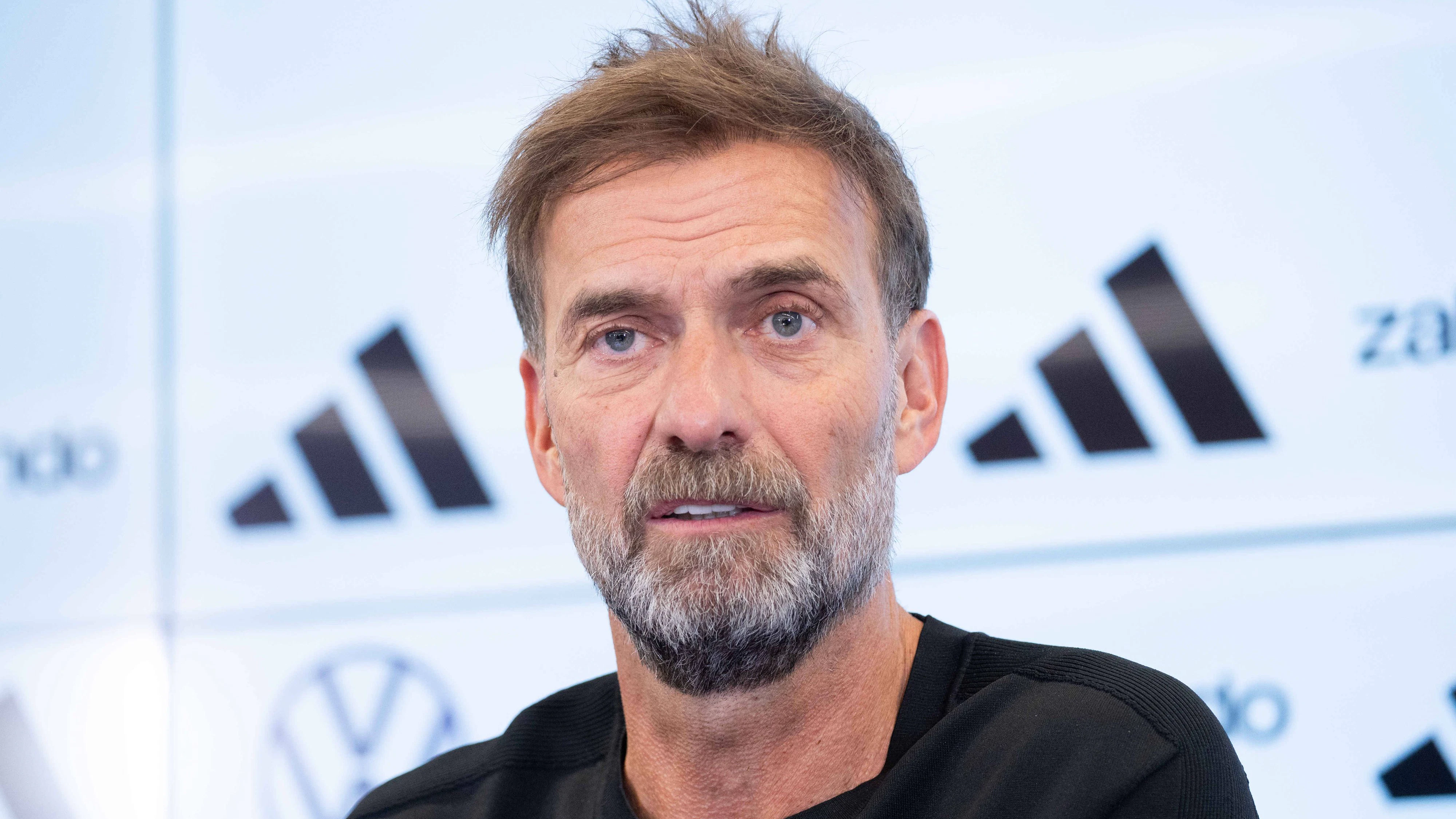 Trainer/ Bundestrainer Juergen KLOPP Jürgen, GER Portraet, Porträt, Portrait, Angeschnittenes Einzelbild, Einzelmotiv, Pressekonferenz des DFB zur Vorstellung von Juergen Klopp als neuer Fussball-Bundestrainer, DFB-Campus in Frankfurt am 24.07.2026 Â *** National Team Coach Jürgen Klopp, GER Portrait, Close-up, Single Image, Single Subject, DFB press conference to introduce Juergen Klopp as the new national soccer coach, DFB Campus in Frankfurt on July 24, 2026 Â
