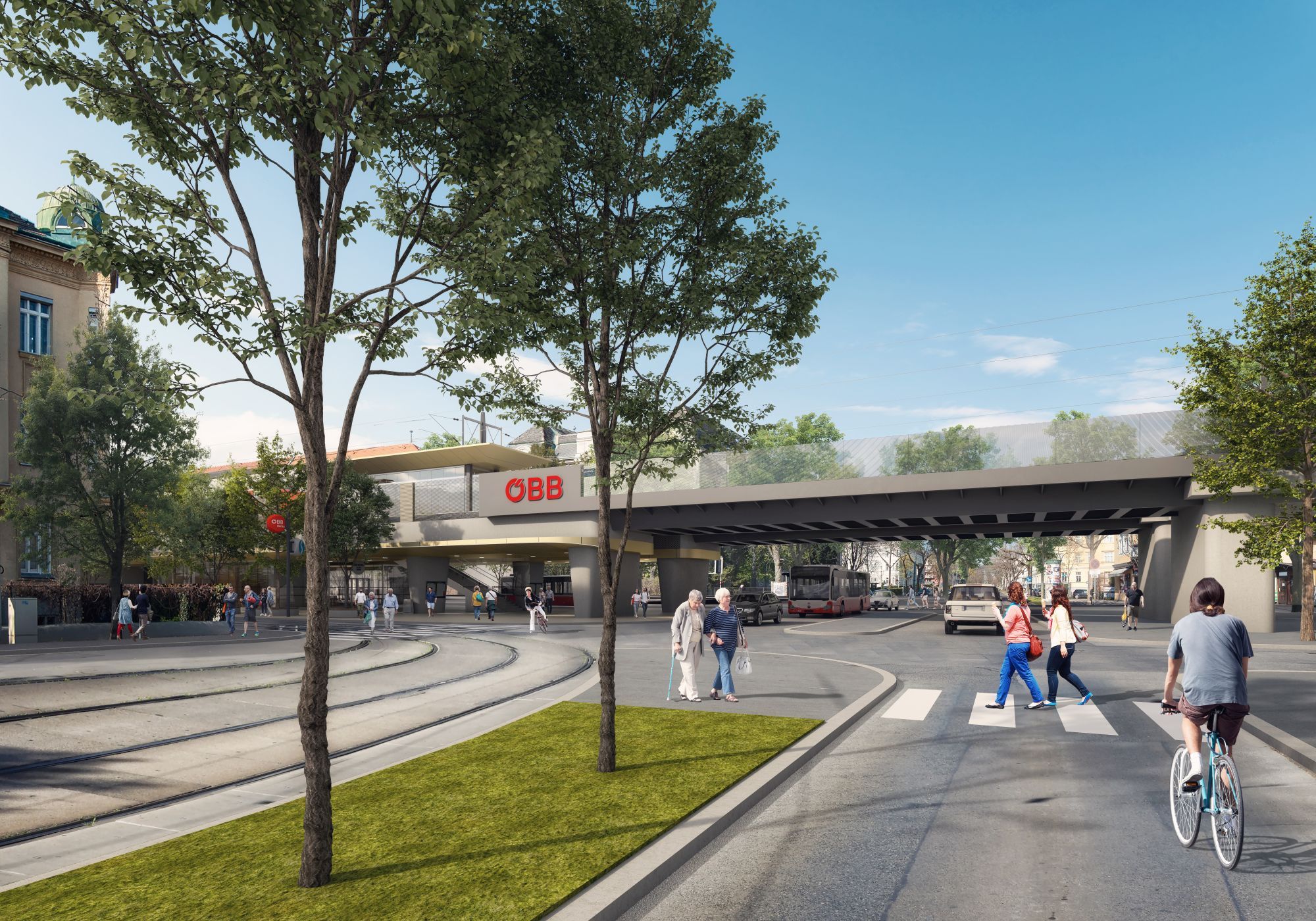 ÖBB-Visualisierung der geplanten Haltestelle Hietzinger Hauptstraße.