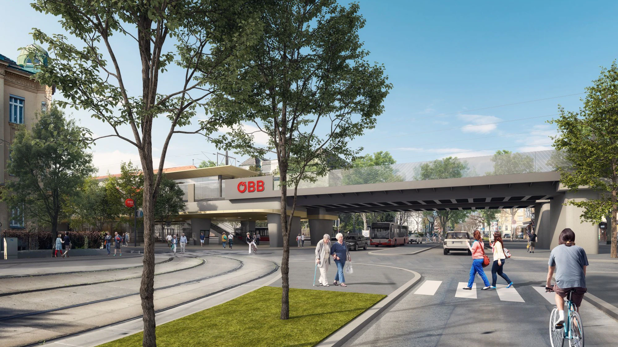 ÖBB-Visualisierung der geplanten Haltestelle Hietzinger Hauptstraße.