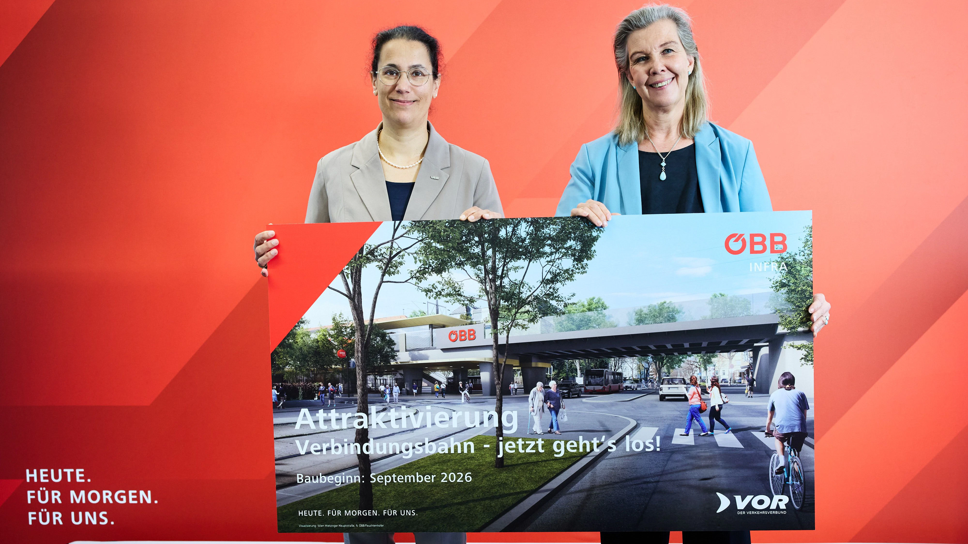 Vorständin Judith Engel (ÖBB Infrastruktur) und Geschäftsführerin Karin Zipperer (Verkehrsverbund Ost-Region).