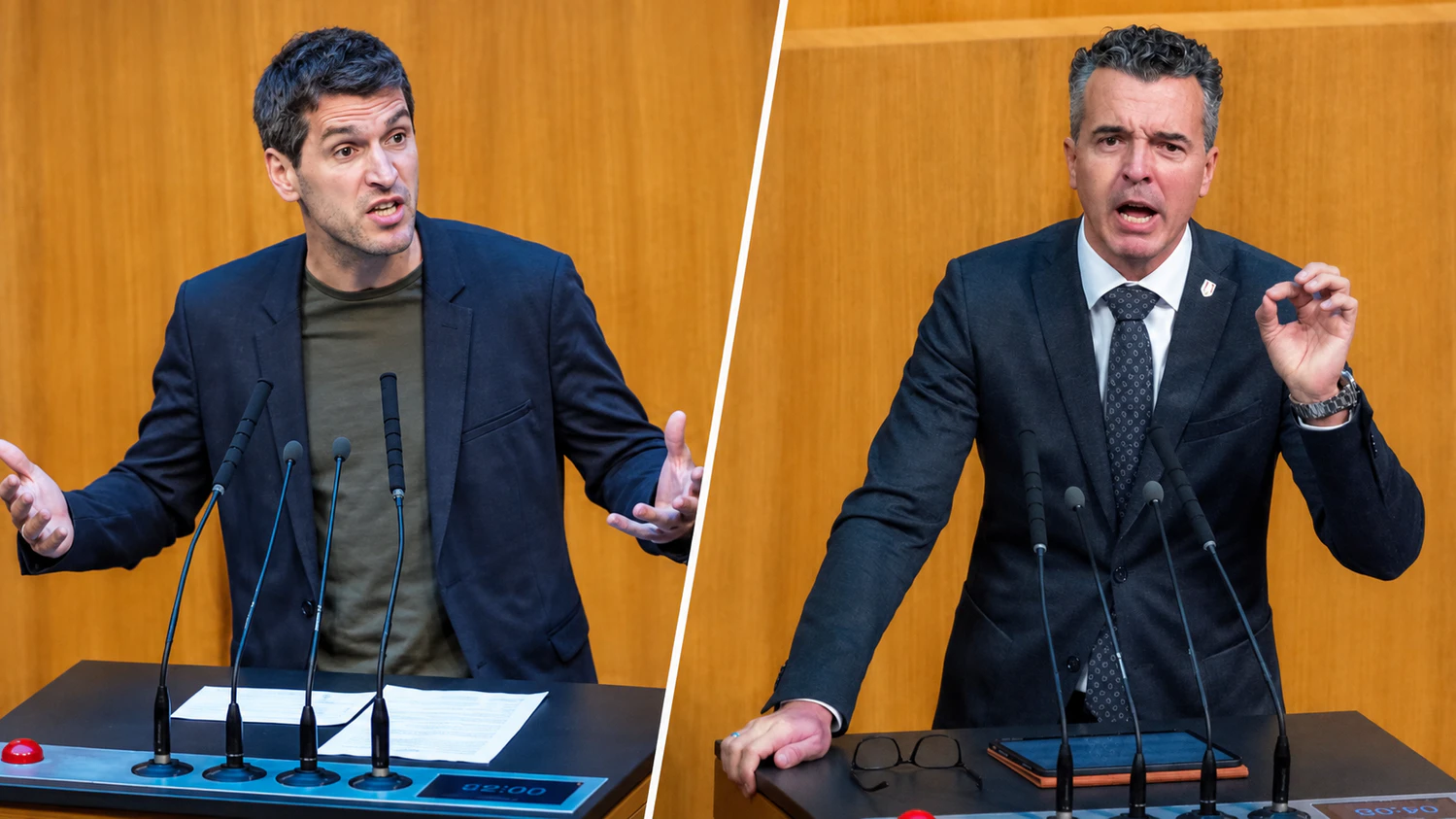 Heftiger Streit zwischen Lukas Hammer (Grüne) und Gernot Darmann (FPÖ) im Innenausschuss.