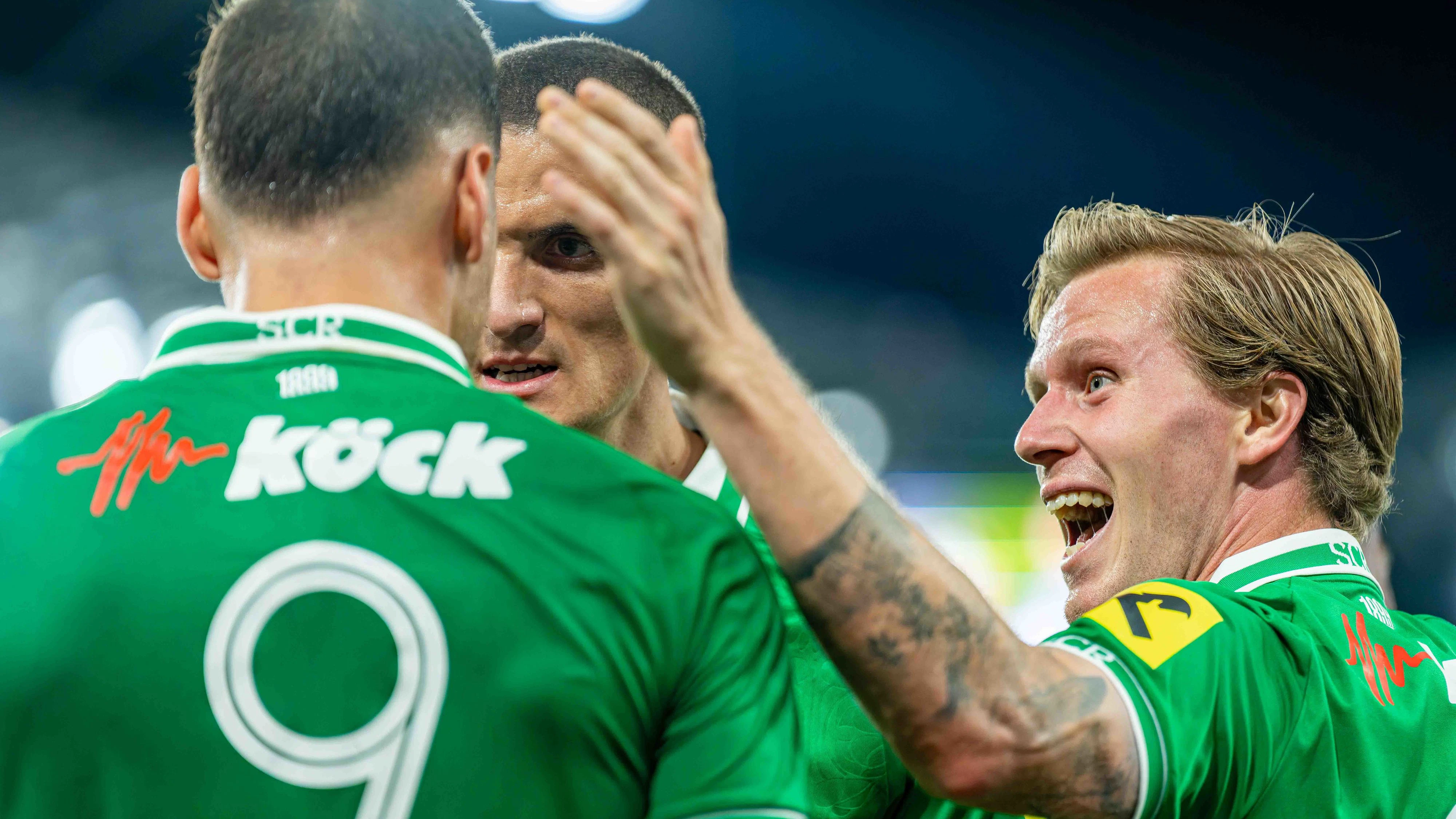 Rapid feiert den Heimsieg gegen die WSG Tirol. 