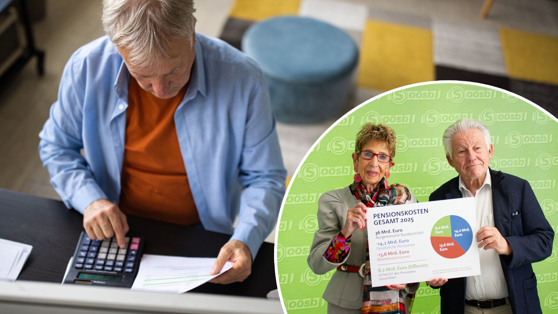 Rechnen vor:&nbsp;LAbg. Ingrid Korosec, Präsidentin Österreichischer Seniorenbund, und LH a.D. Josef Pühringer, Landesobmann des OÖ Seniorenbundes. (Symbolbild)