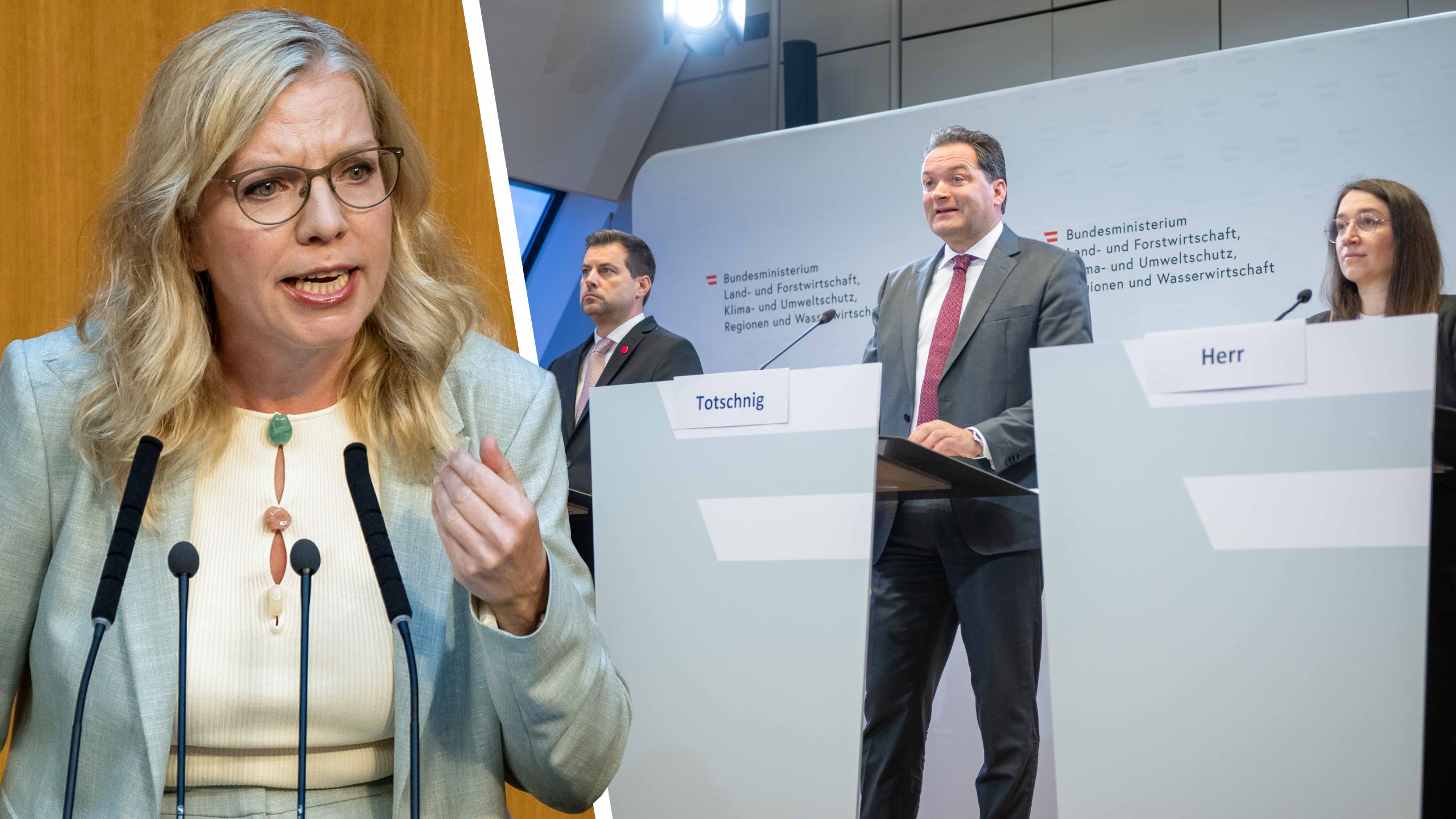 Leonore Gewessler übt scharfe Kritik an dem aus ihrer Sicht zahlosen Klimagesetz der Regierung.