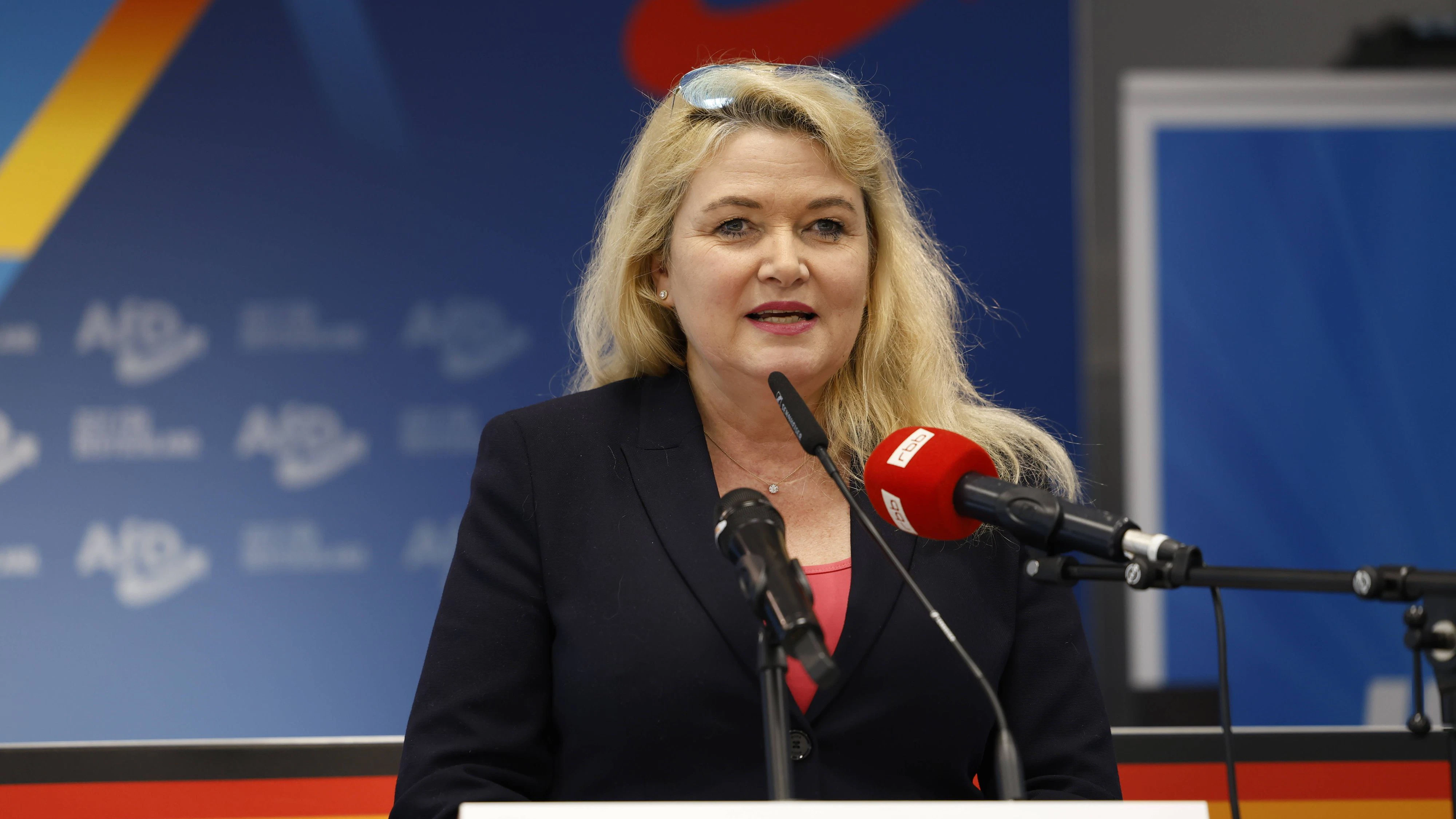 Der Mann soll ein enger Mitarbeiter von Berlins AfD-Chefin Kristin Brinker sein.