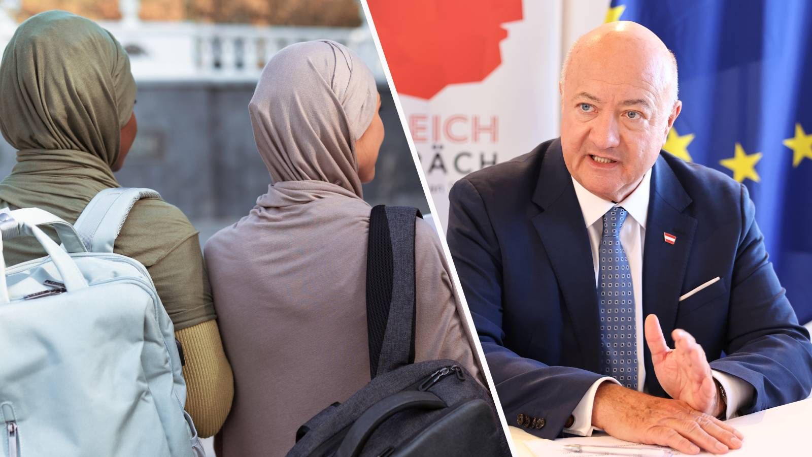 Bundeskanzler Christian Stocker (ÖVP) wird beim Kopftuchverbot für Mädchen unter 14 Jahren deutlich.