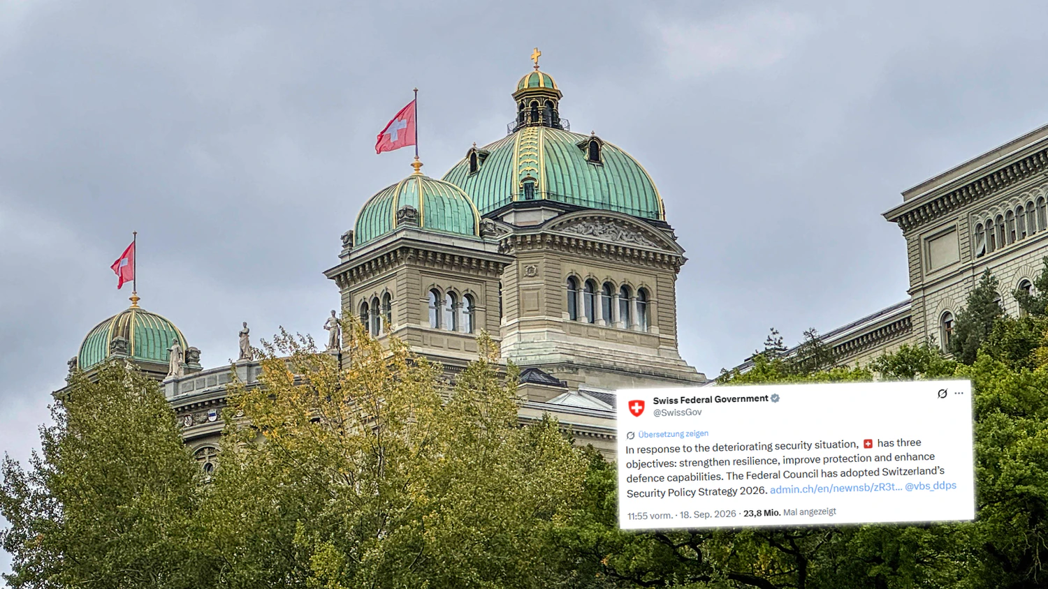 Die Schweiz beobachtet eine massiv verschlechterte Sicherheitslage.