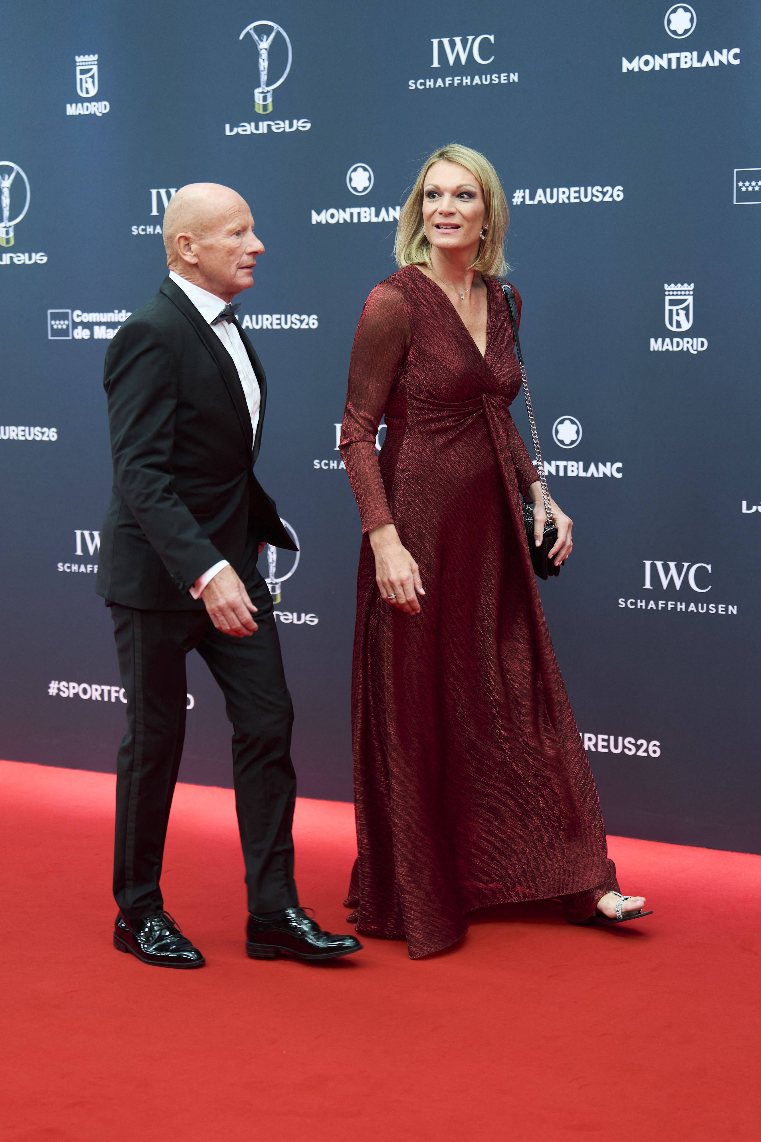 Maria Riesch zusammen mit Kreuzfahrt-Manager Johann Schrempf (66) bei den Laureus World Sports Awards in Madrid. April 2026