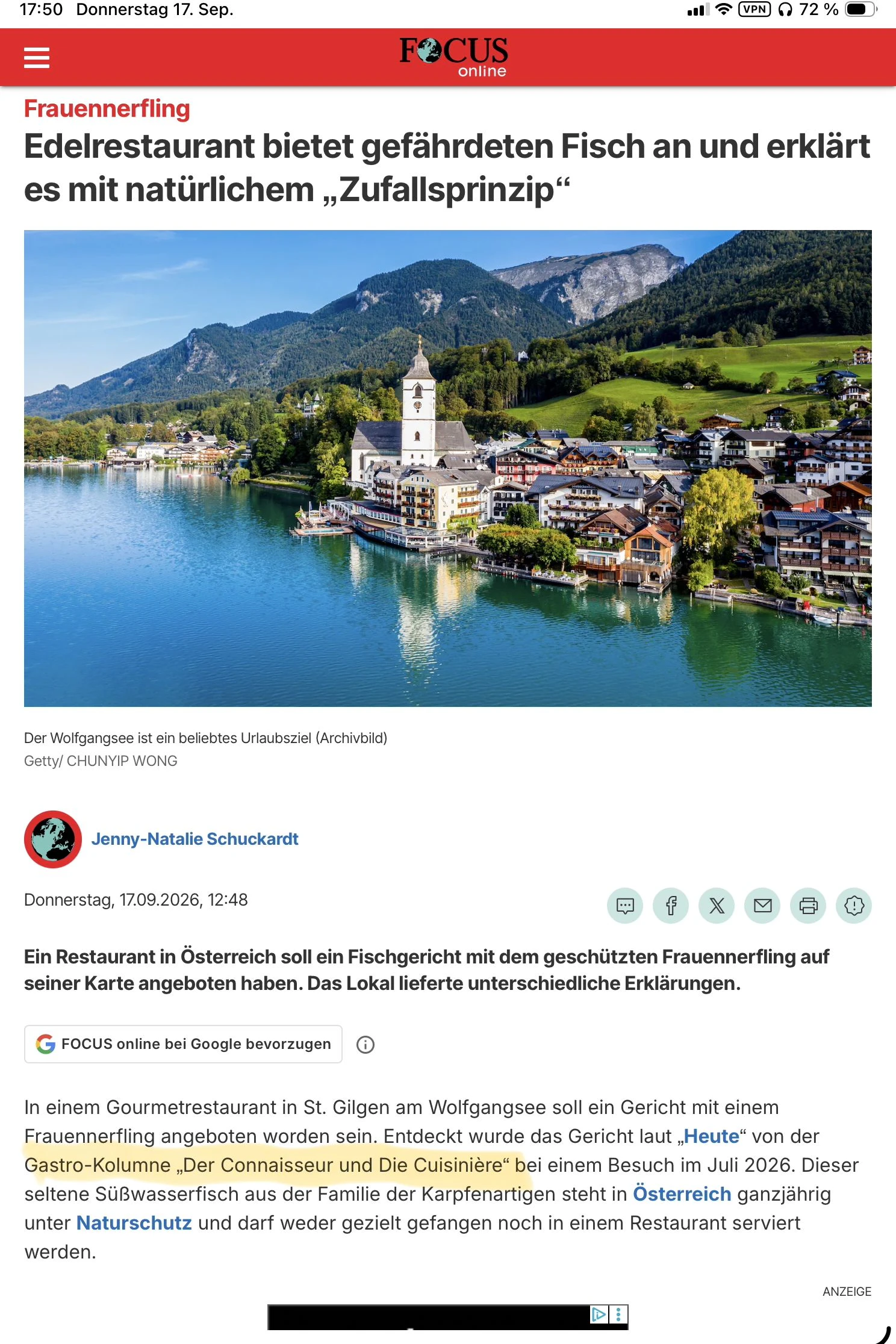 Auch das Magazin Focus berichtete über den "Fall des Nerflings"