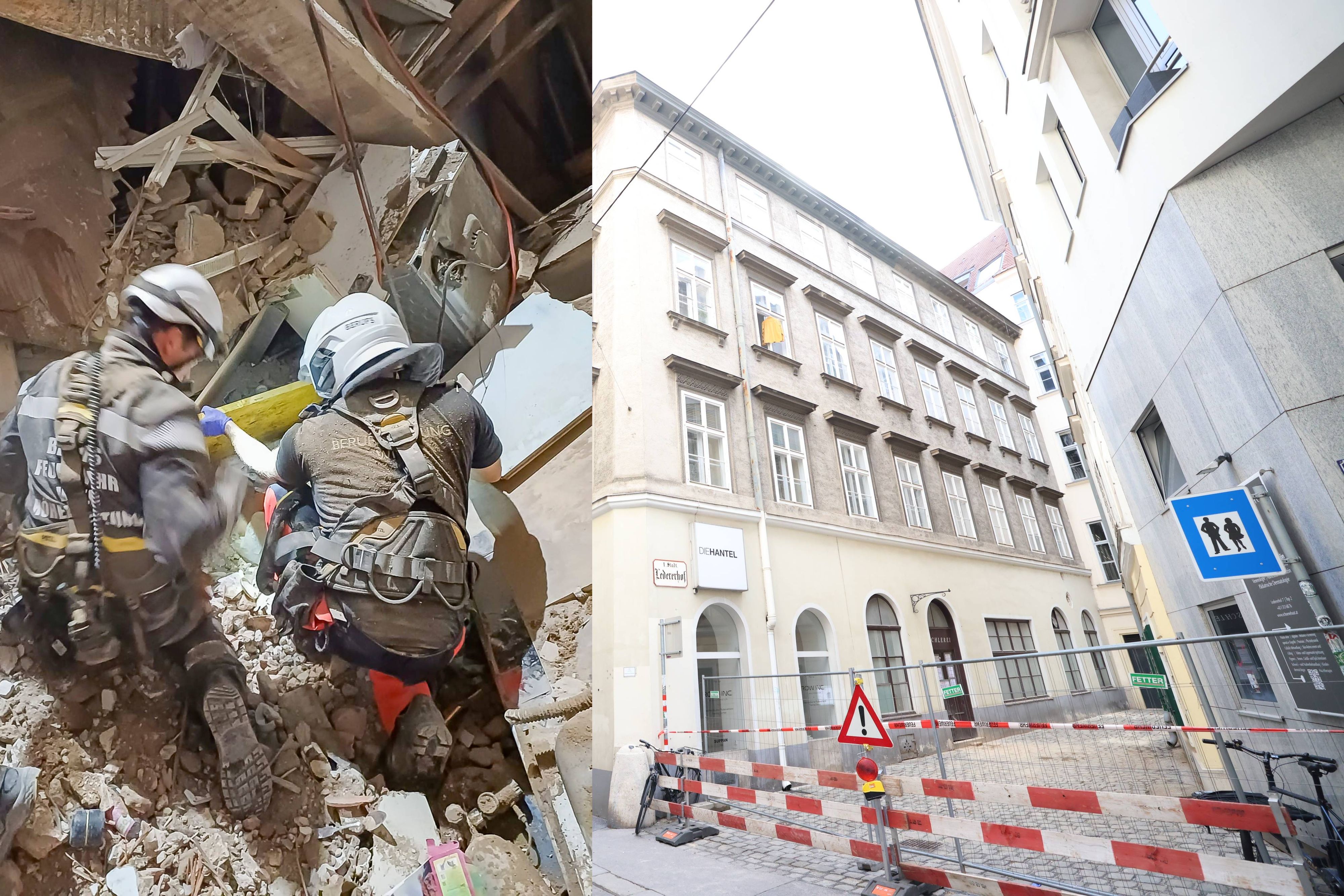 Eine 57-Jährige musste nach dem Einsturz unter schwierigsten Bedingungen geborgen werden.
