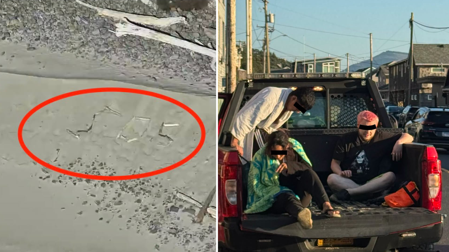 Die drei Jugendlichen machten mit einem S.O.S.-Zeichen am Strand auf sich aufmerksam und wurden von der Küstenwache gerettet