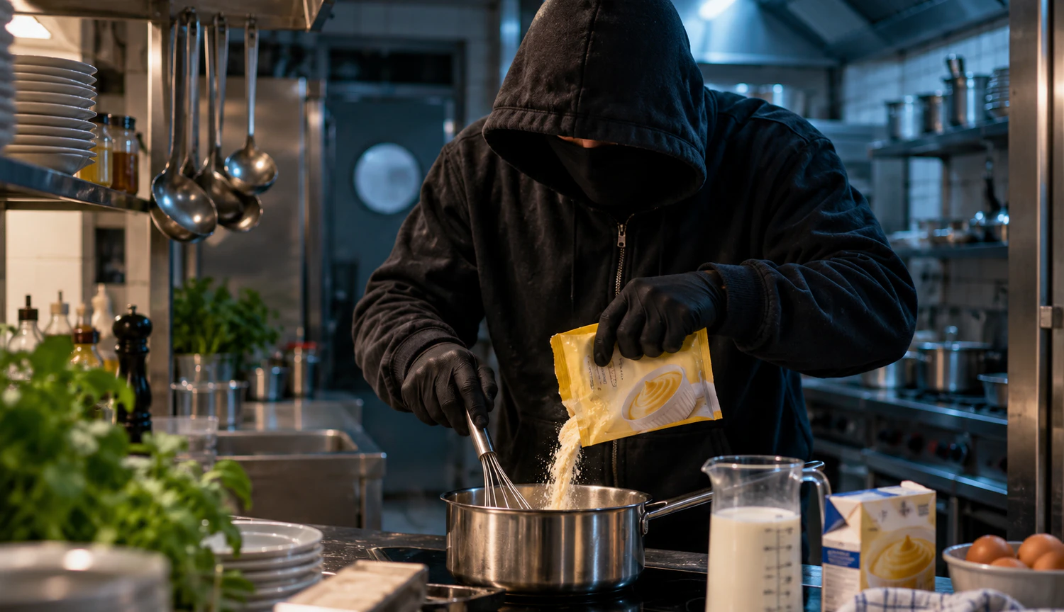 Ein Mann ist in Bielefeld in ein Restaurant eingebrochen und hat sich dort Pudding zubereitet