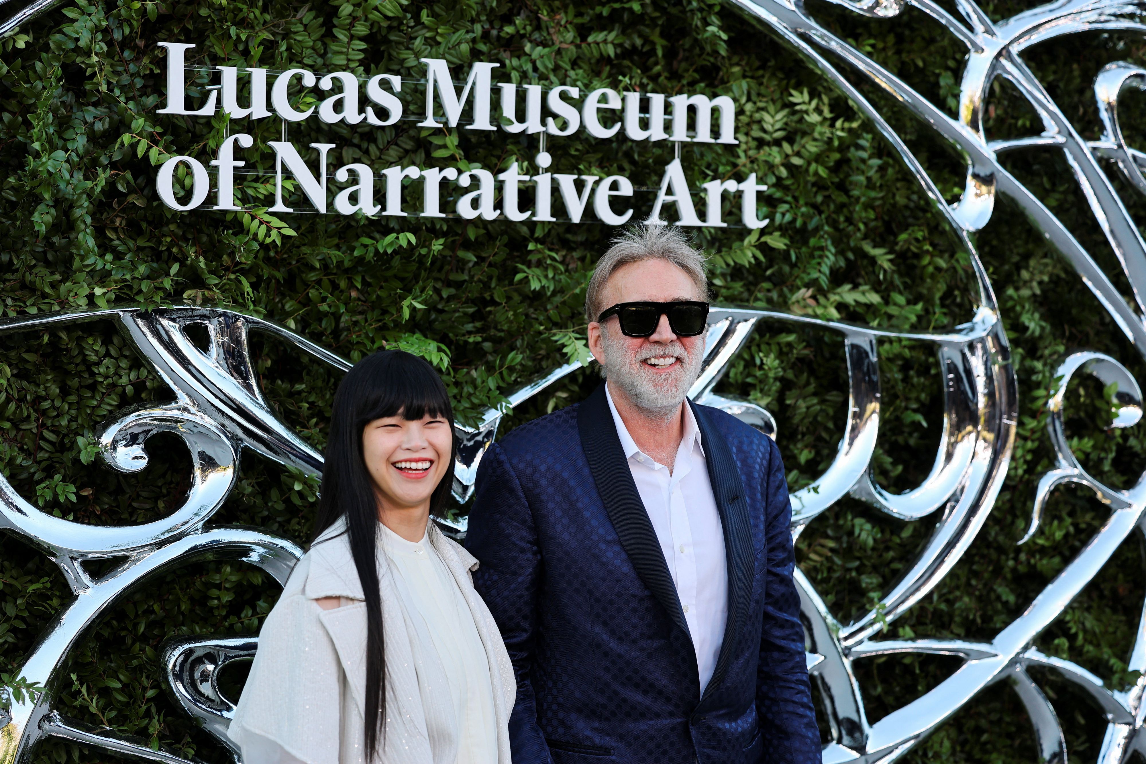 Erkannt? Riko Shibata und Nicolas Cage zeigten sich bei einem Event.