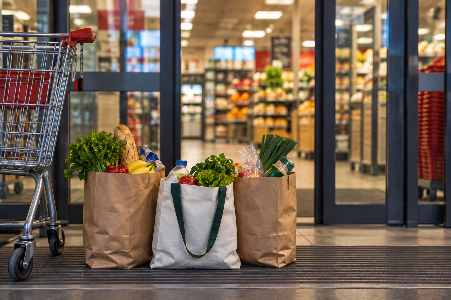 Der Frau wurden ihre vor dem Supermarkt abgestellten Einkäufe gestohlen