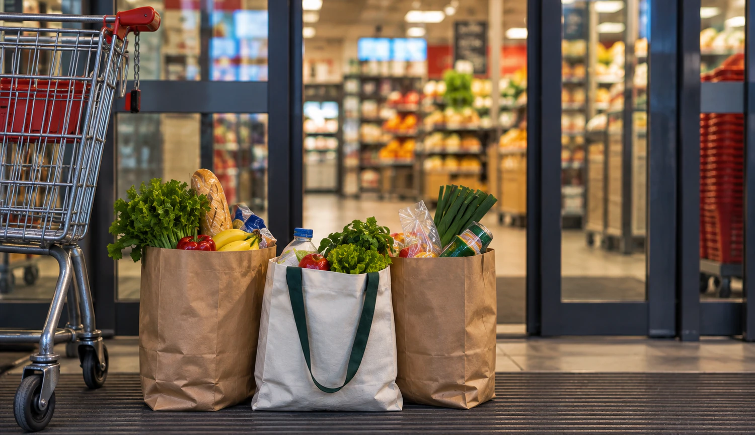 Der Frau wurden ihre vor dem Supermarkt abgestellten Einkäufe gestohlen