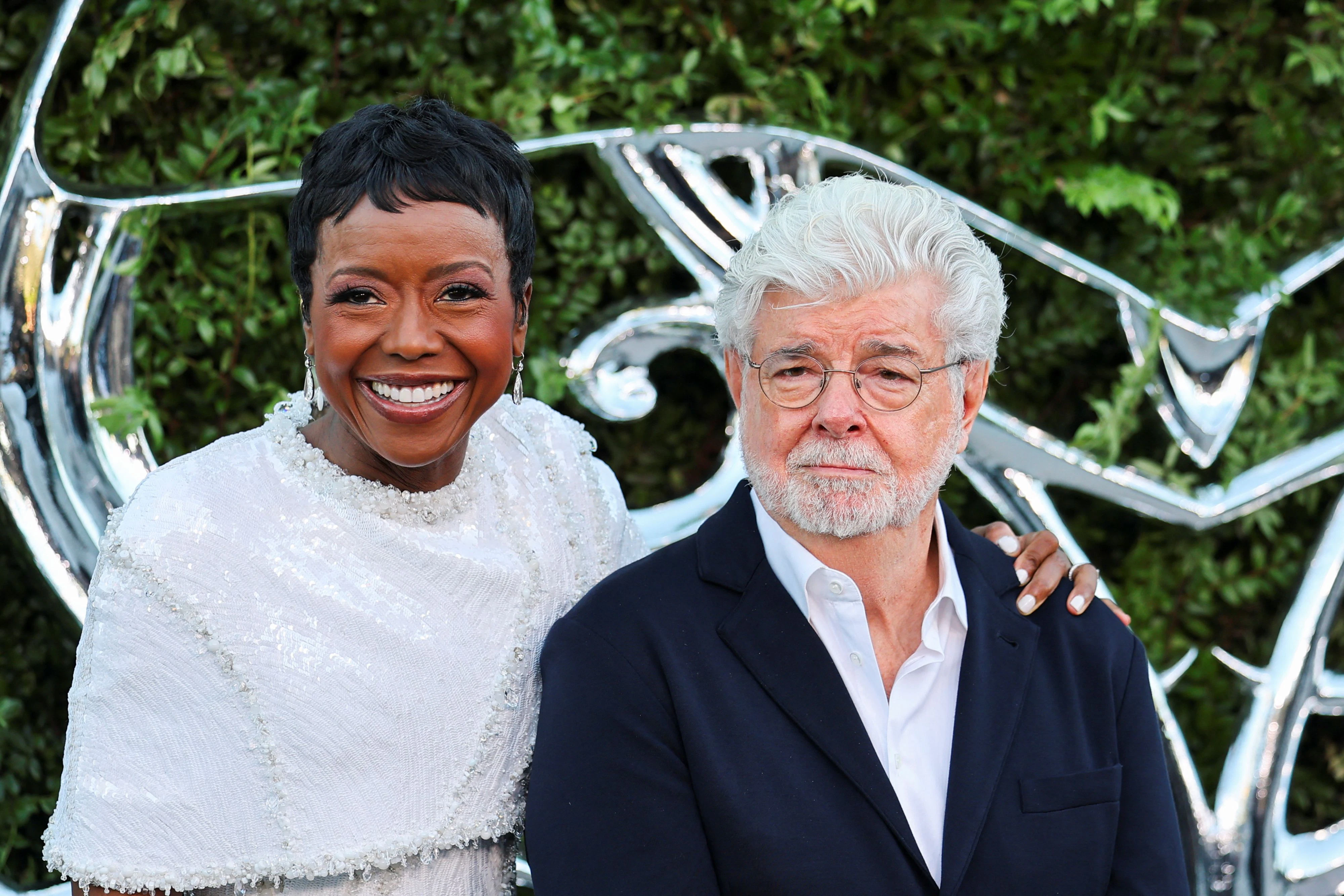 Investierten mehr als 20 Jahre Arbeit und eine geschätzte Milliarde Dollar in ihr Museum: George Lucas und seine Ehefrau Mellody Hobson bei der Eröffnungsfeier am 19. September