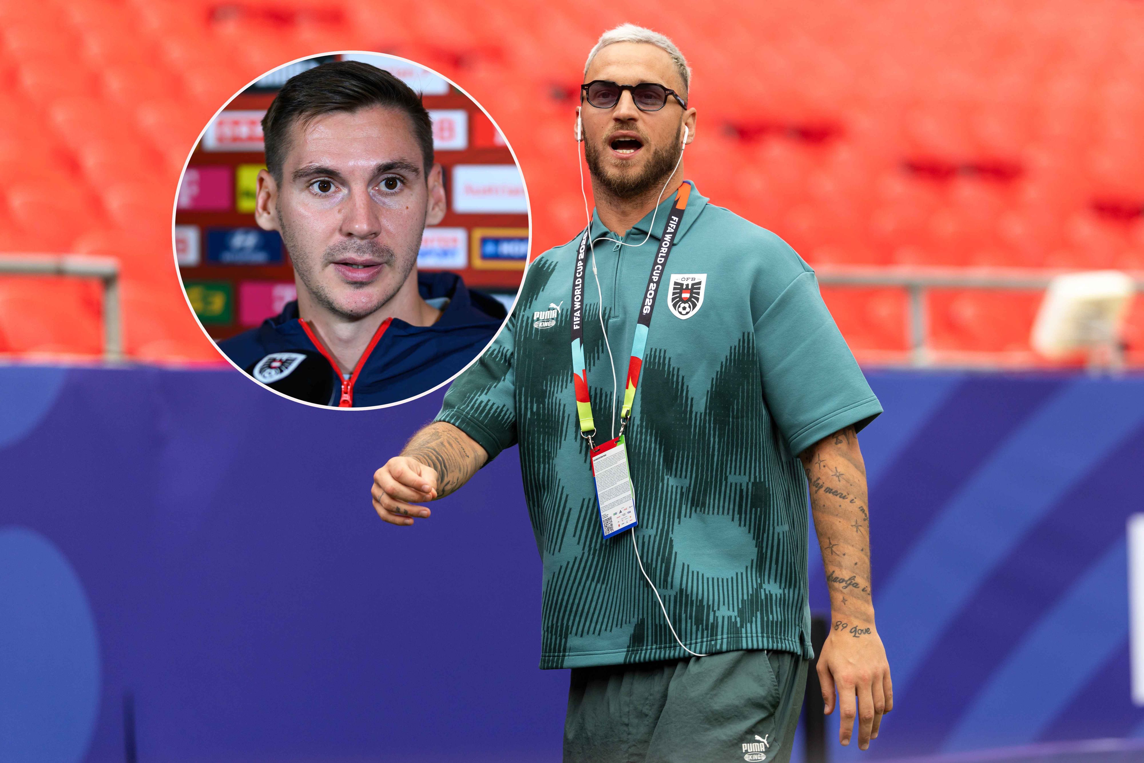 Wöber (l.) vermisst Wort-Akrobat Arnautovic.