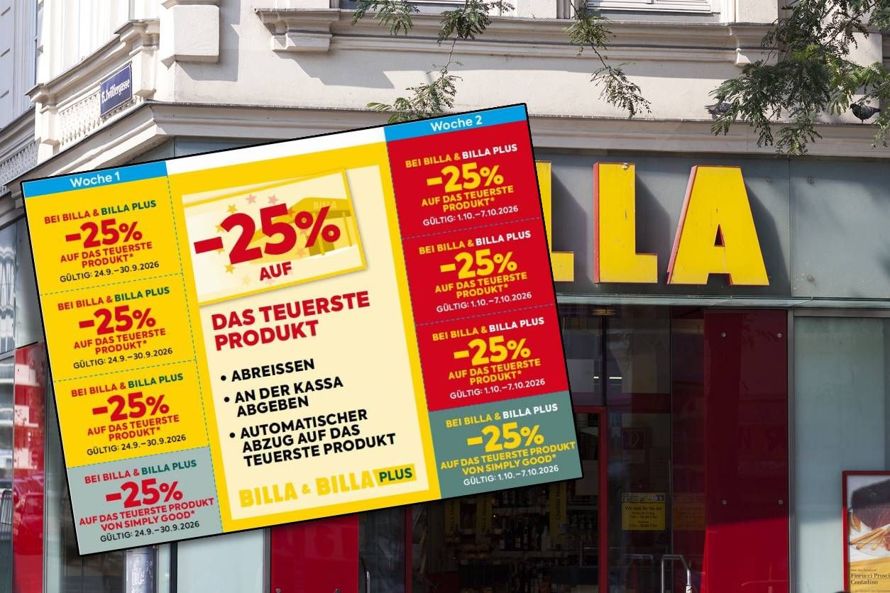 Aus für die Rabattpickerl bei Billa: Ab Donnerstag gibt es nur noch Gutscheine, die direkt an der Kassa eingescannt werden.