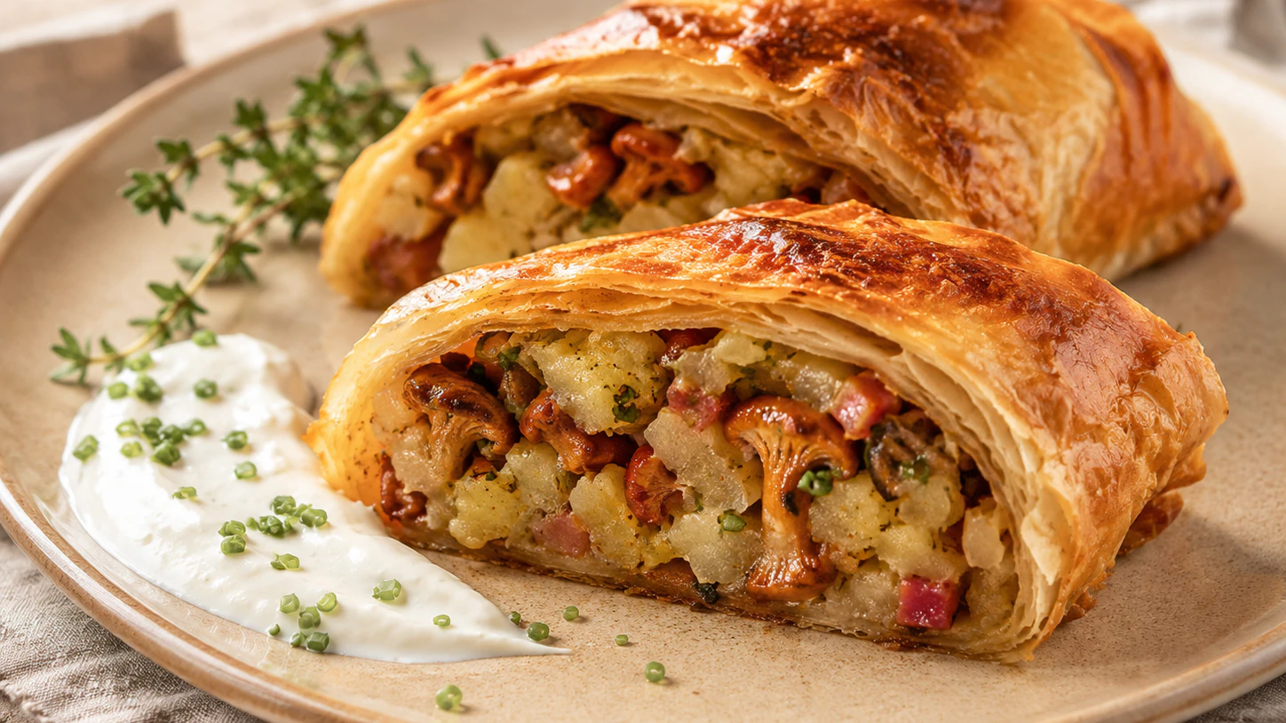 Erdäpfel-Schwammerl-Strudel