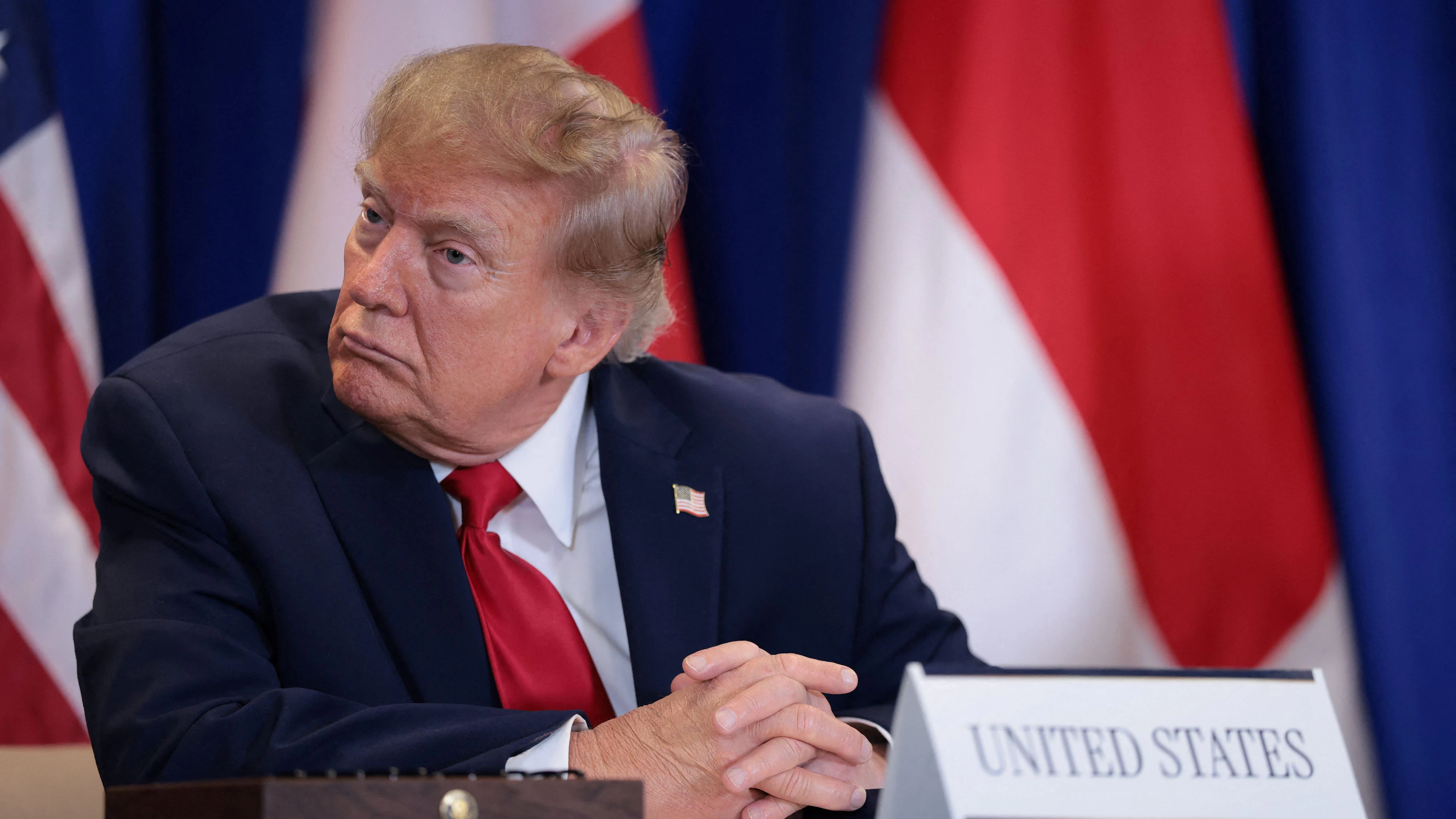 US President Donald Trump attends a trilateral signing event with Danish Prime Minister Mette Frederiksen (not pictured) and Greenland Prime Minister Jens-Frederik Nielsen (not pictured), regarding a deal on Greenland's security, during the 81st United Nations General Assembly (UNGA), in New York City, US, September 22, 2026. REUTERS/Kylie Cooper