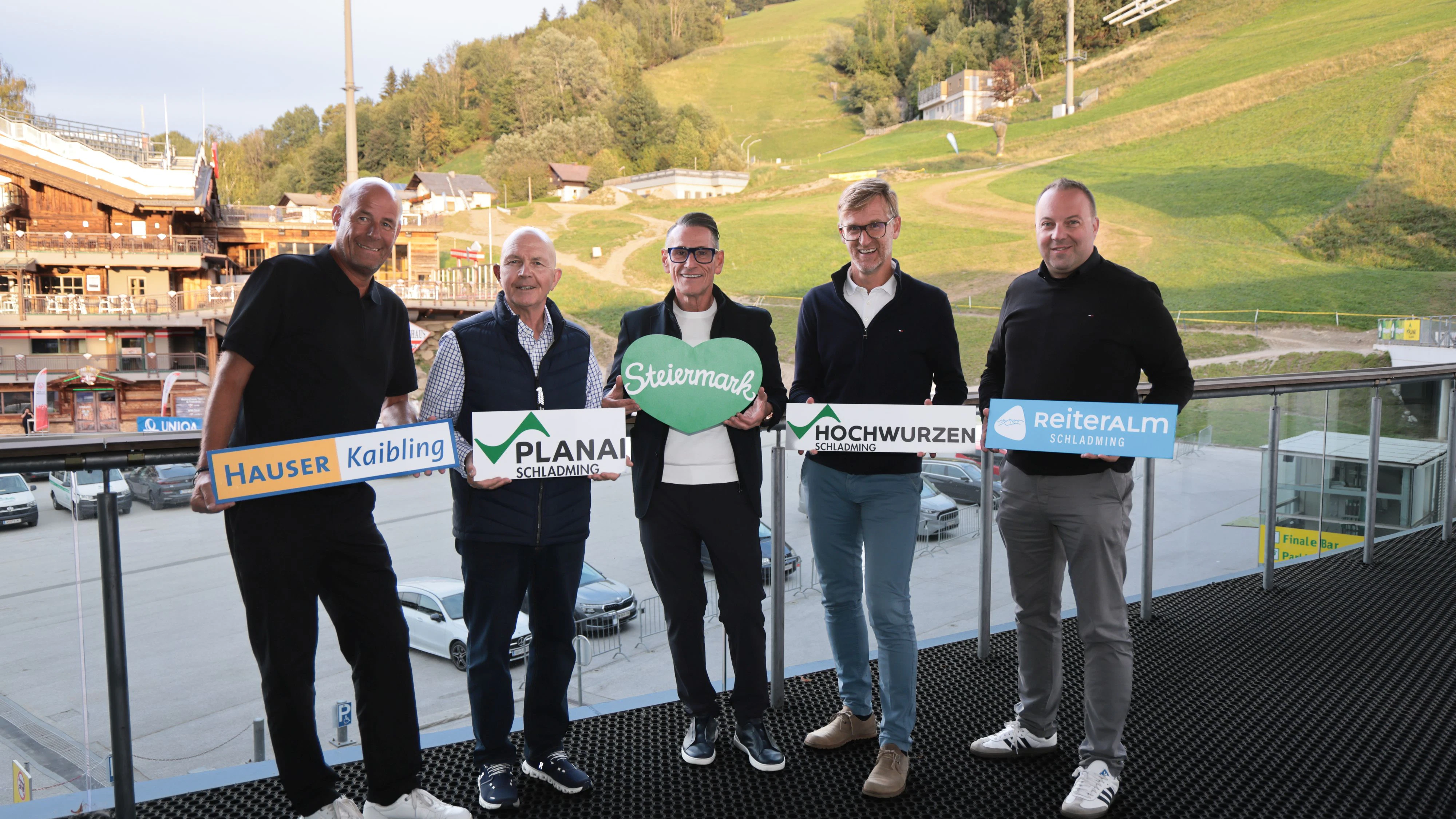 Klaus Hofstätter (Hauser Kaibling), Peter Weichbold (Planai), Klaus Leutgeb, Daniel Berchthaller (Reiteralm), Michael Krainer, (Aufsichtsratsvorsitzender Planai).